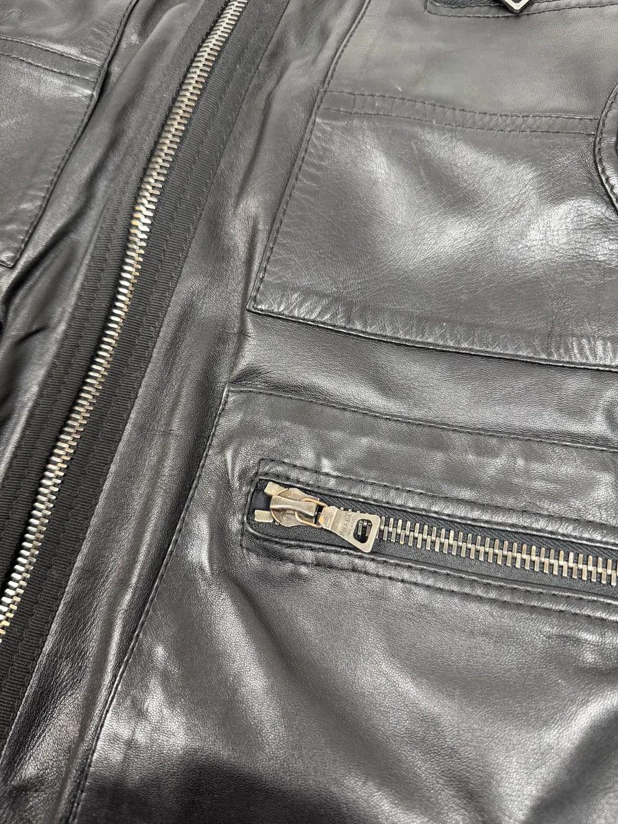Prada 2000s Prada Black Biker Leather Laced Jacket Size US L / EU 52-54 / 3 - 10 Thumbnail