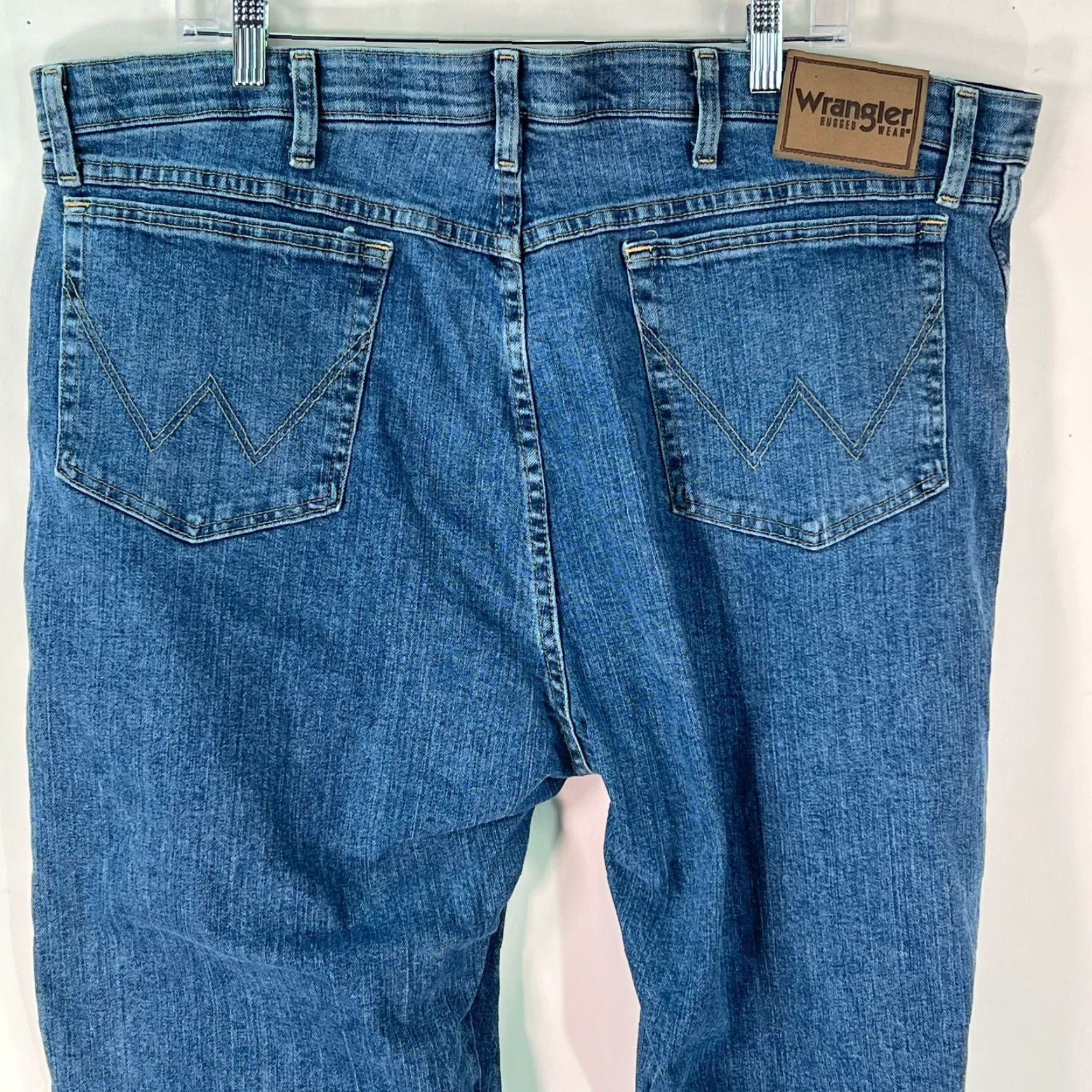 Wrangler Wrangler Mens Rugged Wear High Rise Straight Leg Blue Denim Jeans 42X30 Jeans Men Wrangler High Rise Blue Denim 42X30 Size US 42 / EU 58 - 4 Thumbnail