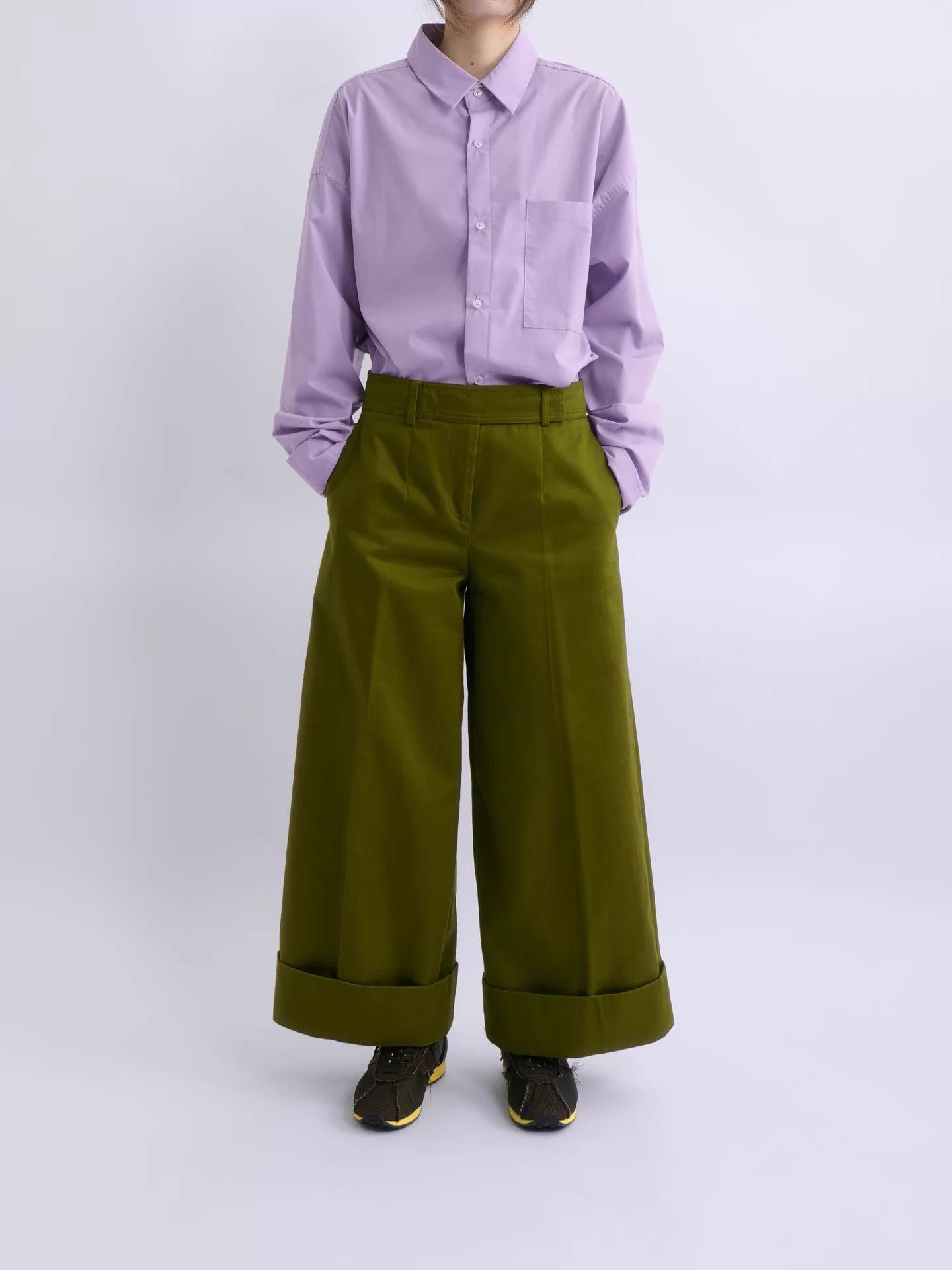Jil Sander JIL SANDER 18SS Green High-Waist Wide-Leg Trousers Size 25" / US 0 / IT 36 - 2 Thumbnail