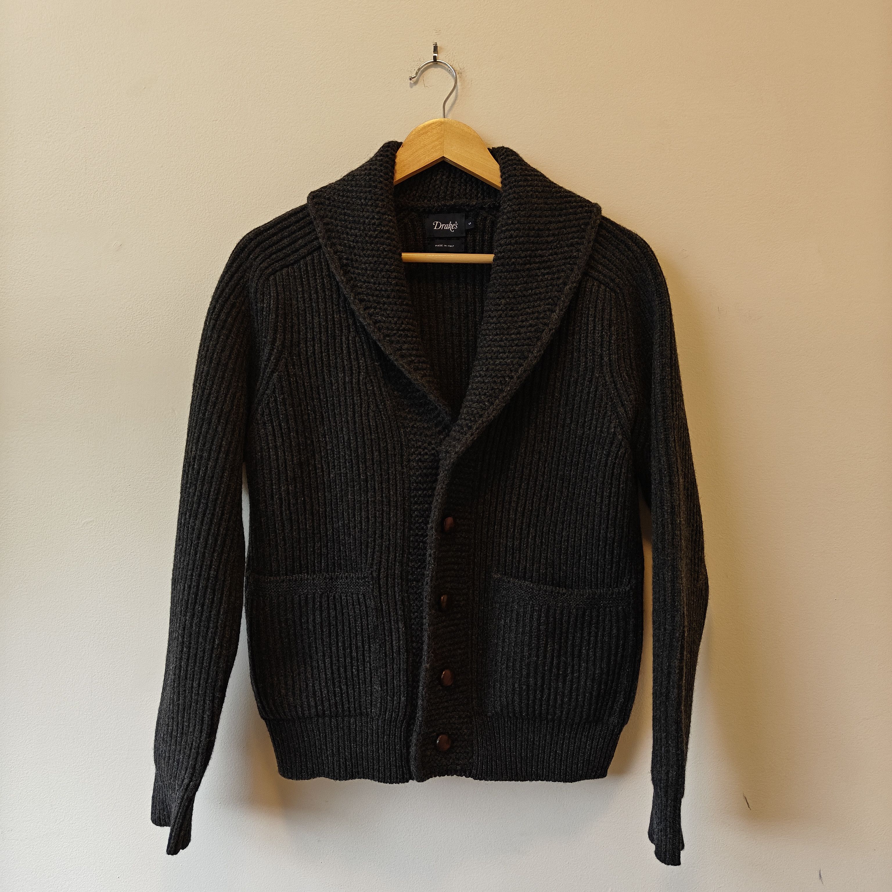 Drake's cardigan wool shawl collar LNWOT Size US S / EU 44-46 / 1 - 2 Thumbnail