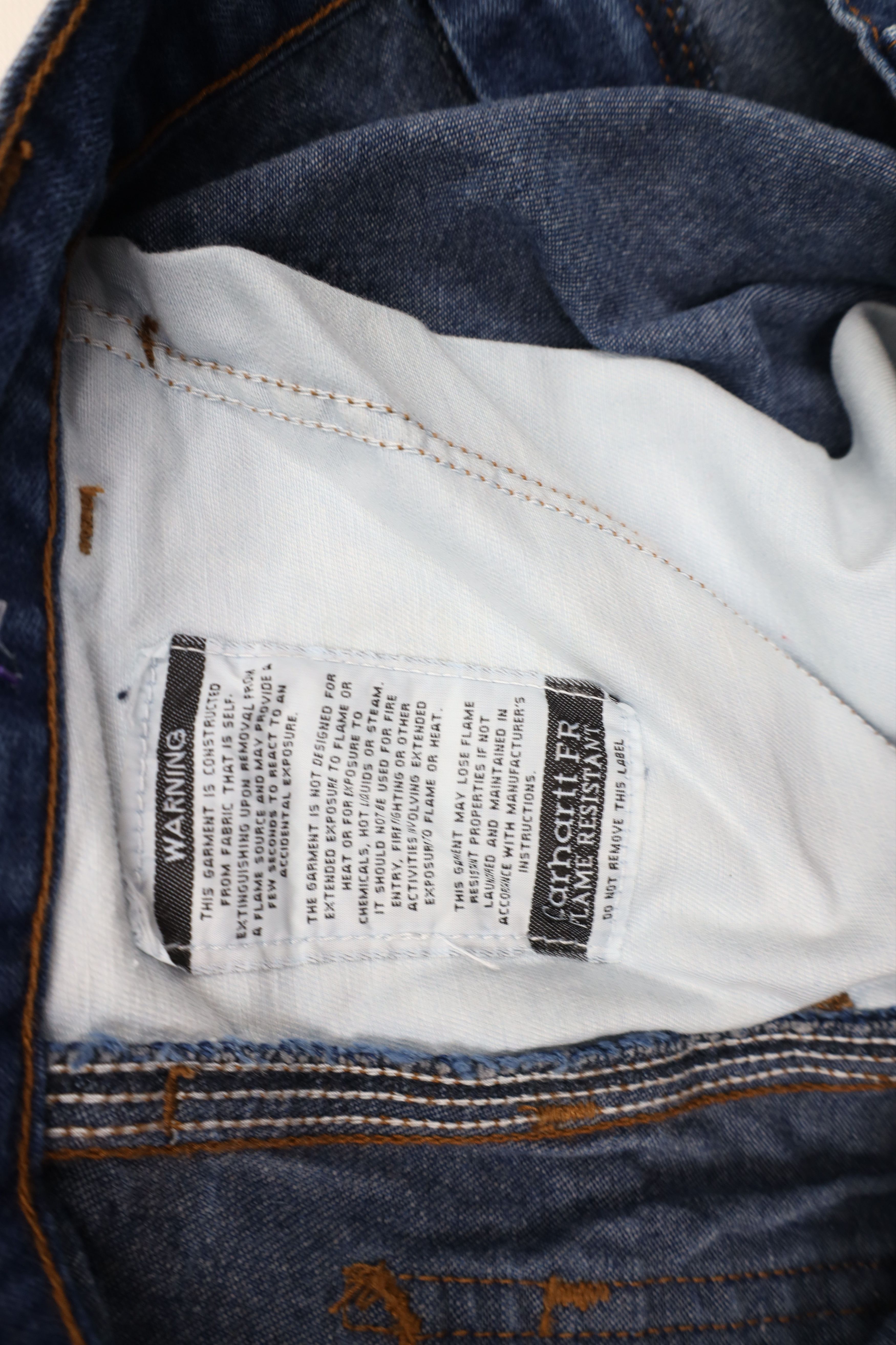 Carhartt × Vintage Vintage Y2K Carhartt FR Wide Leg Dungaree Jeans Blue Size US 38 / EU 54 - 11 Thumbnail