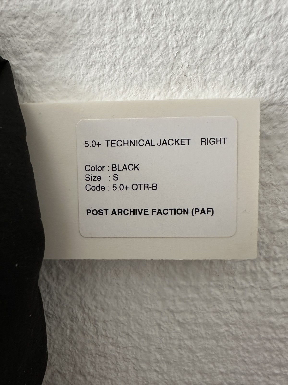 POST ARCHIVE FACTION (PAF) 5.0+ TECHNICAL JACKET RIGHT (BLACK) Size US S / EU 44-46 / 1 - 6 Thumbnail