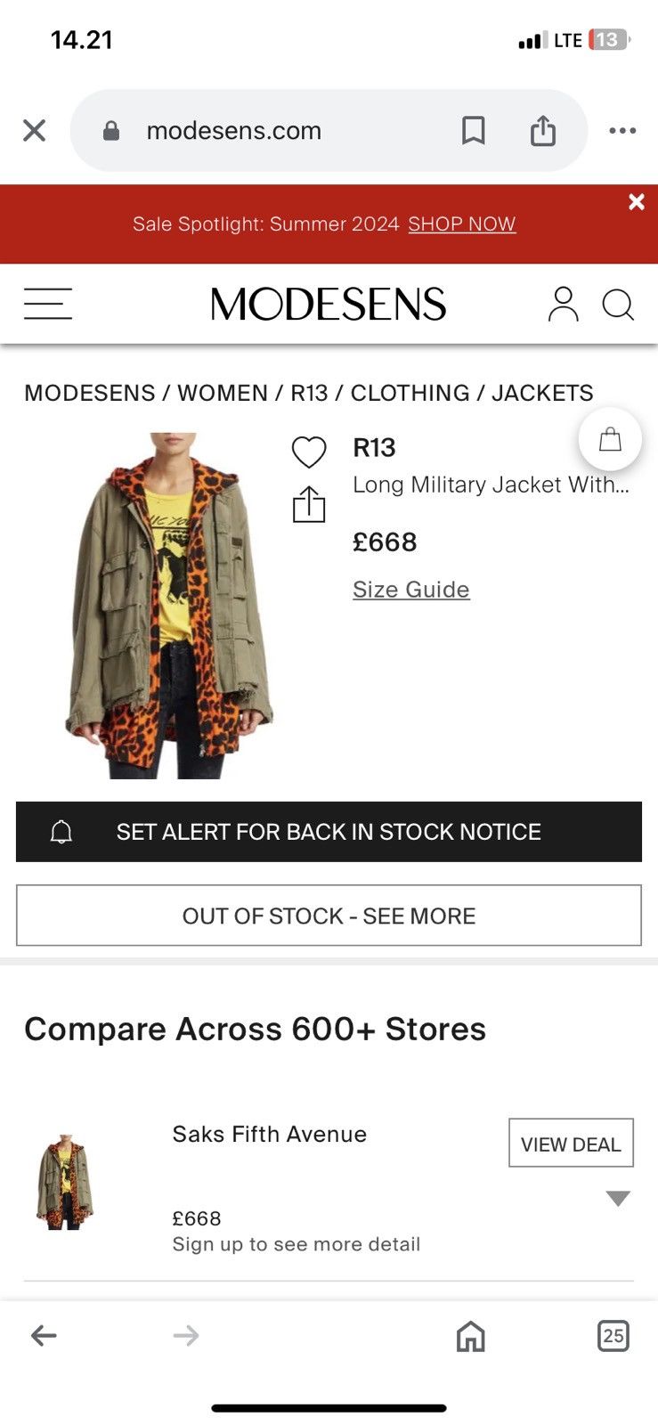 R13 R13 long military jacket leopard hooded Size US L / EU 52-54 / 3 - 10 Thumbnail