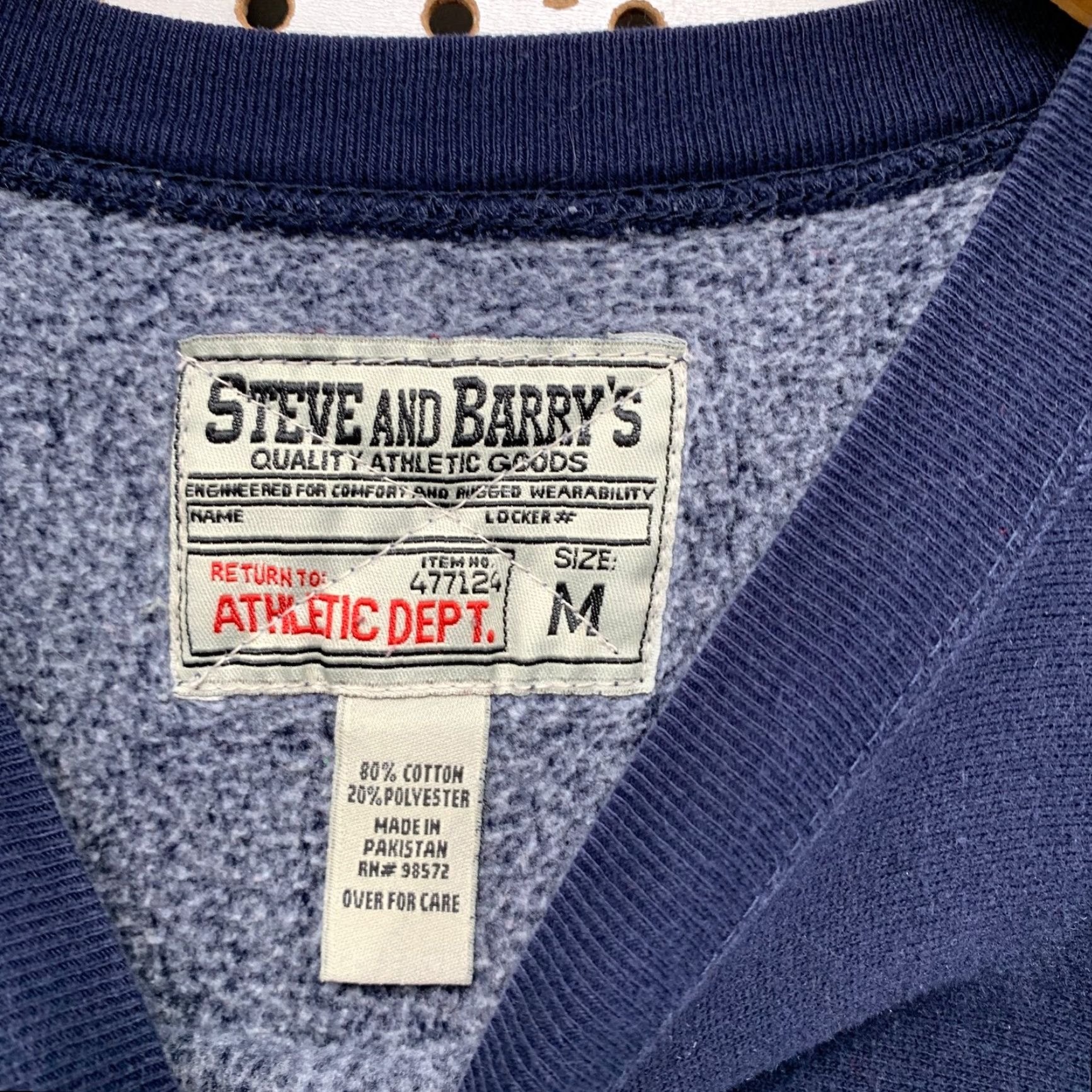 Vintage VINTAGE Steve & Barry's Navy Sweatshirt Mens M Heavyweight Embroidered US Army Graphic Print Cotton Fleece Size US M / EU 48-50 / 2 - 3 Thumbnail