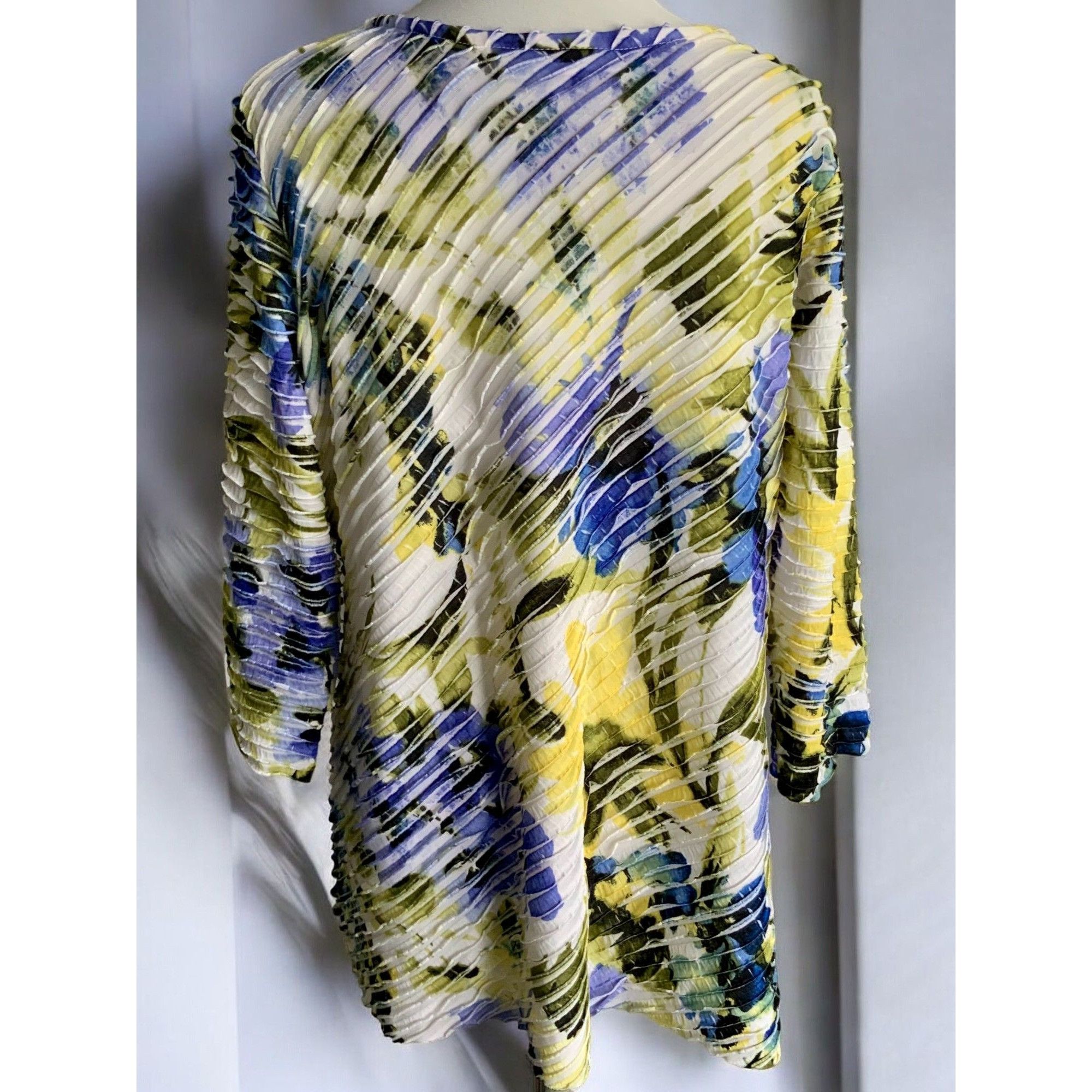 Designer Susan Graver Pleated Tunic Top Quarter Sleeve Multicolor L Size L / US 10 / IT 46 - 7 Thumbnail