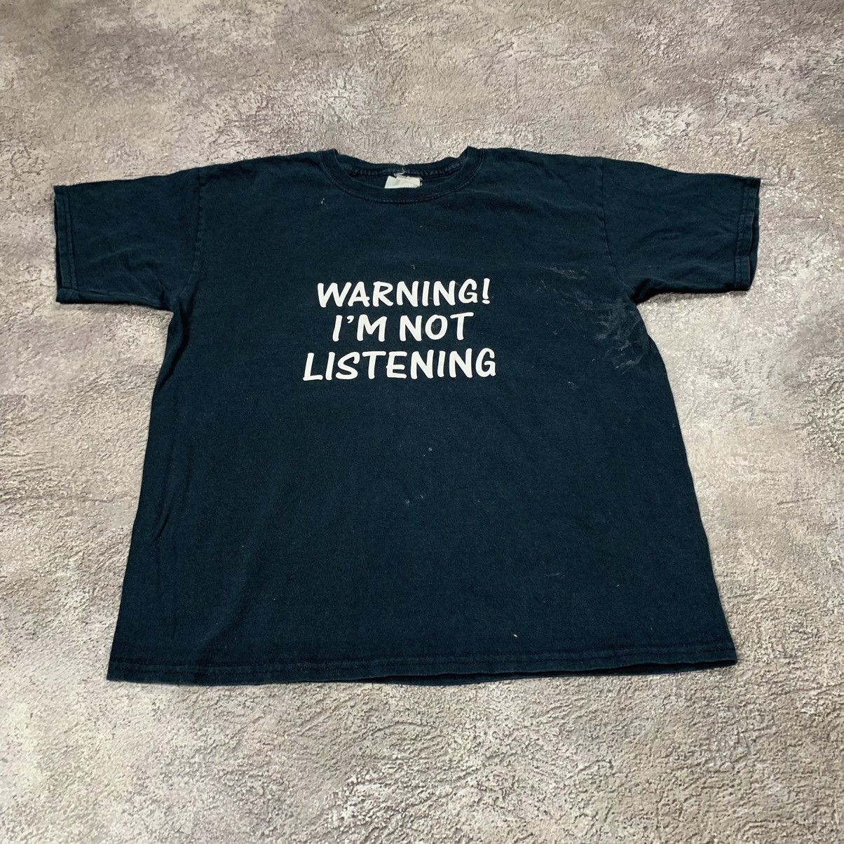 Vintage Vintage Y2K Graphic Tee Warning Slogan Funny Streetwear L Size US L / EU 52-54 / 3 - 2 Thumbnail