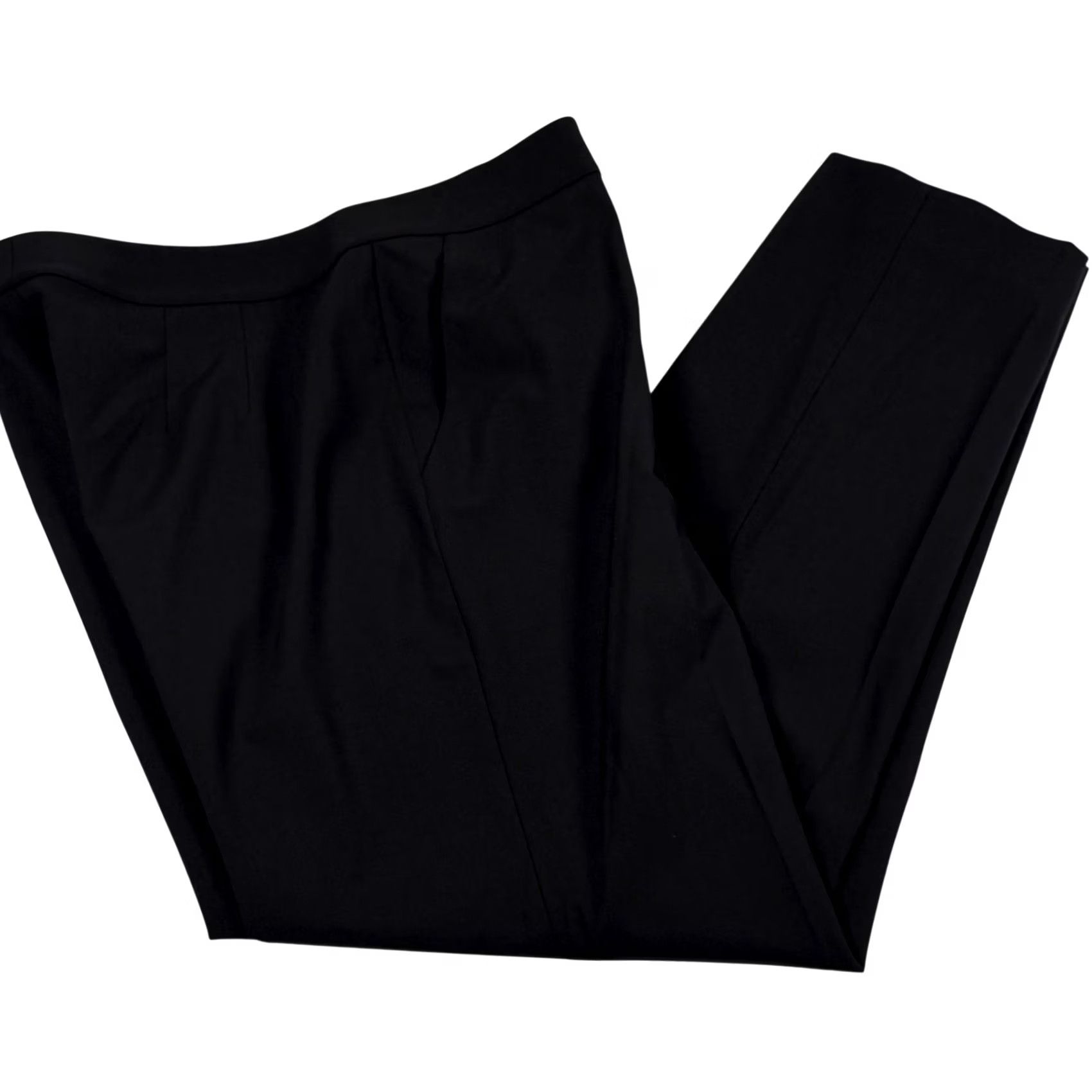 St. John St John Collection Pants Trouser 12 Black Wool Stretch Dress Straight Leg Career Size 34" / US 12 / IT 48 - 2 Thumbnail