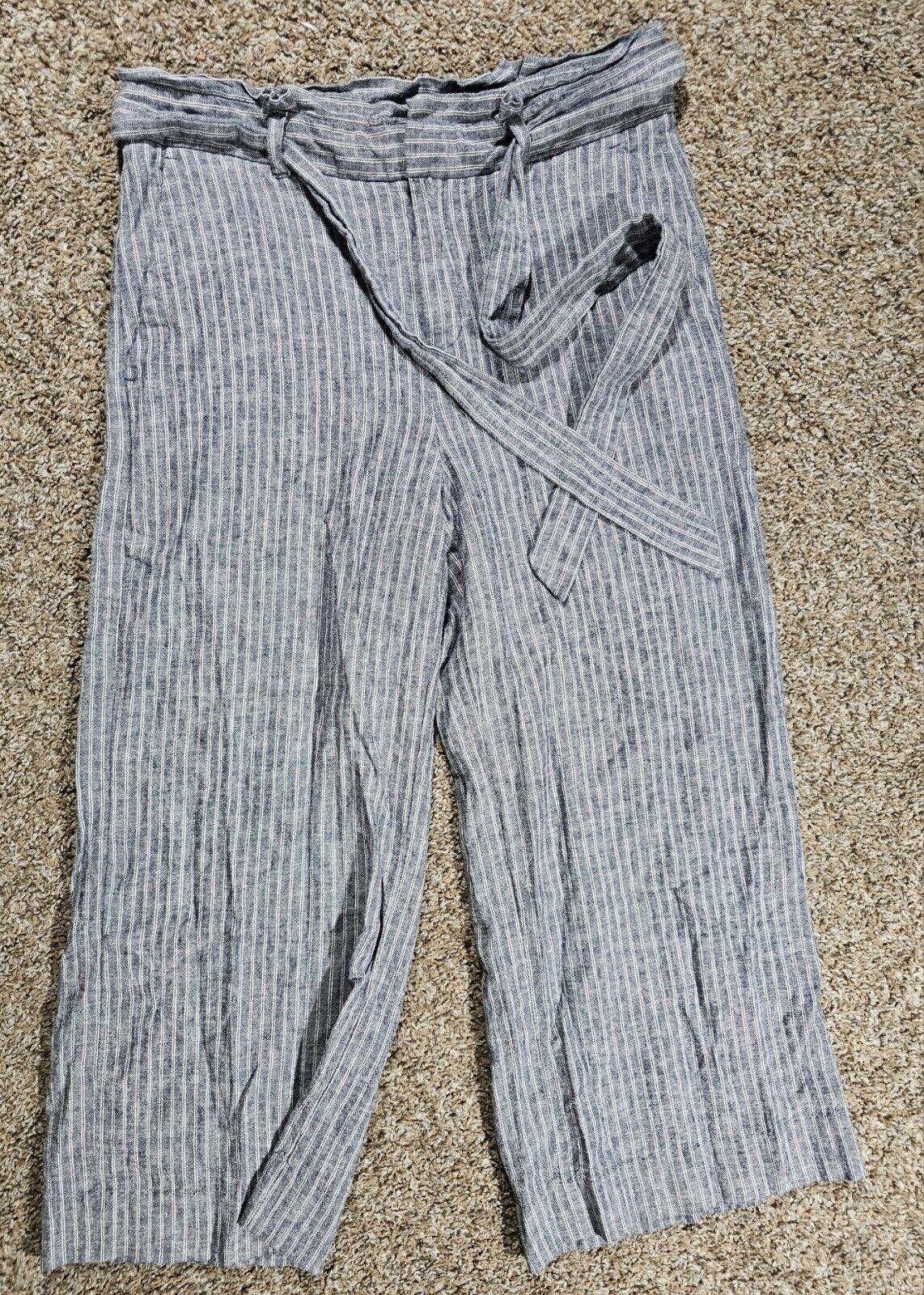Banana Republic Banana Republic Tie Waist Pape Blue CMB pants 6 Linen Blend Size 28" / US 6 / IT 42 - 1 Thumbnail