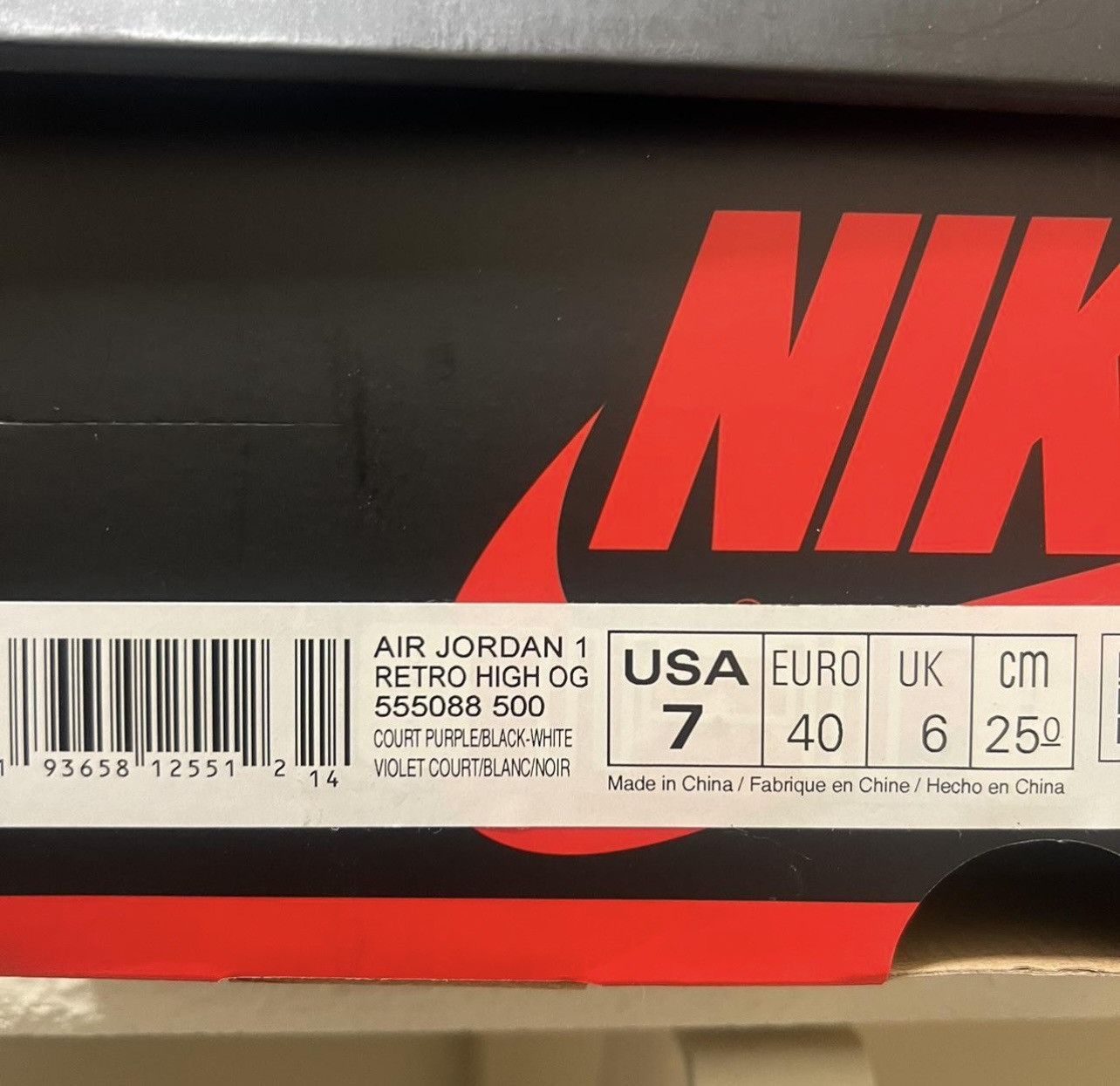 Jordan Brand Jordan 1 Court Purple Size US 7 / EU 40 - 4 Thumbnail