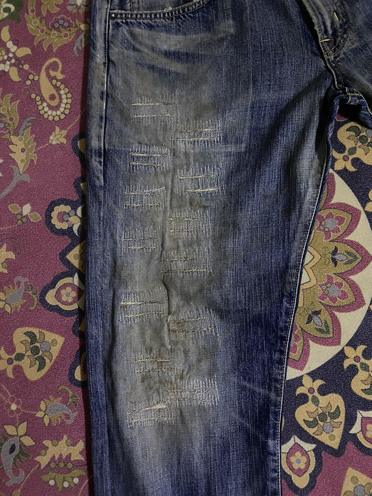 Edwin Vintage Edwin Distressed Denim Size US 33 - 5 Thumbnail