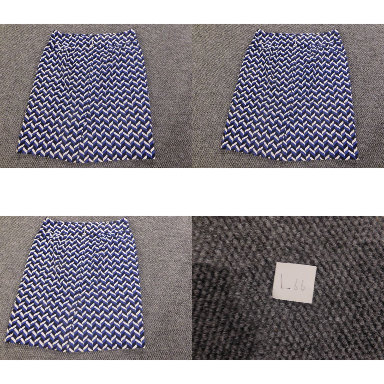 Ann Taylor Ann Taylor Skirt Womens 8 A-Line Knee Length Striped Knit Zip Blue Medium Cotton Lined Size 30" / US 8 / IT 44 - 8 Thumbnail