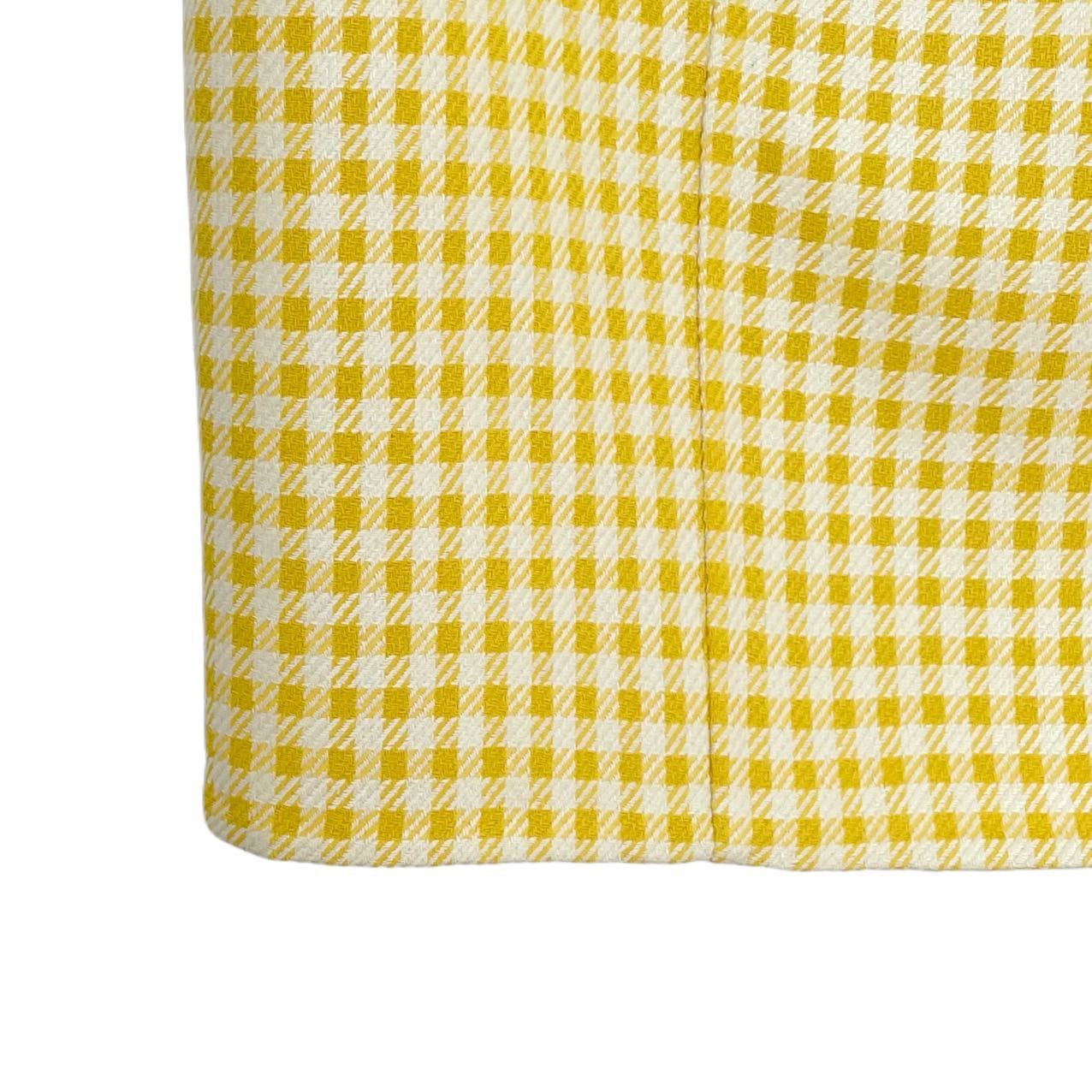 Prada Prada Yellow All-over Check Mid-rise Skirt K26WX Size 27" / US 4 / IT 40 - 4 Thumbnail