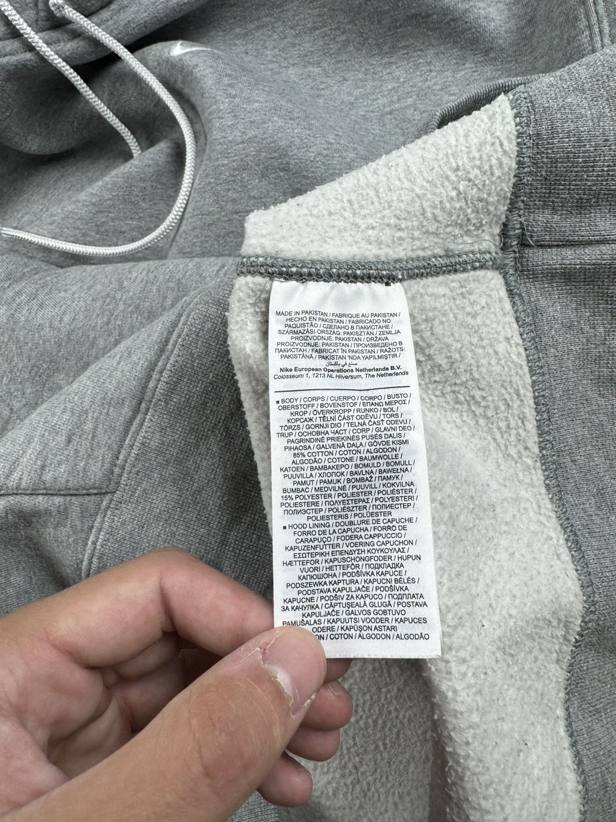 Nike Nike Swoosh Gray Basic Blank Dense Hoodie Pullover Sweatshirt Size US L / EU 52-54 / 3 - 11 Thumbnail
