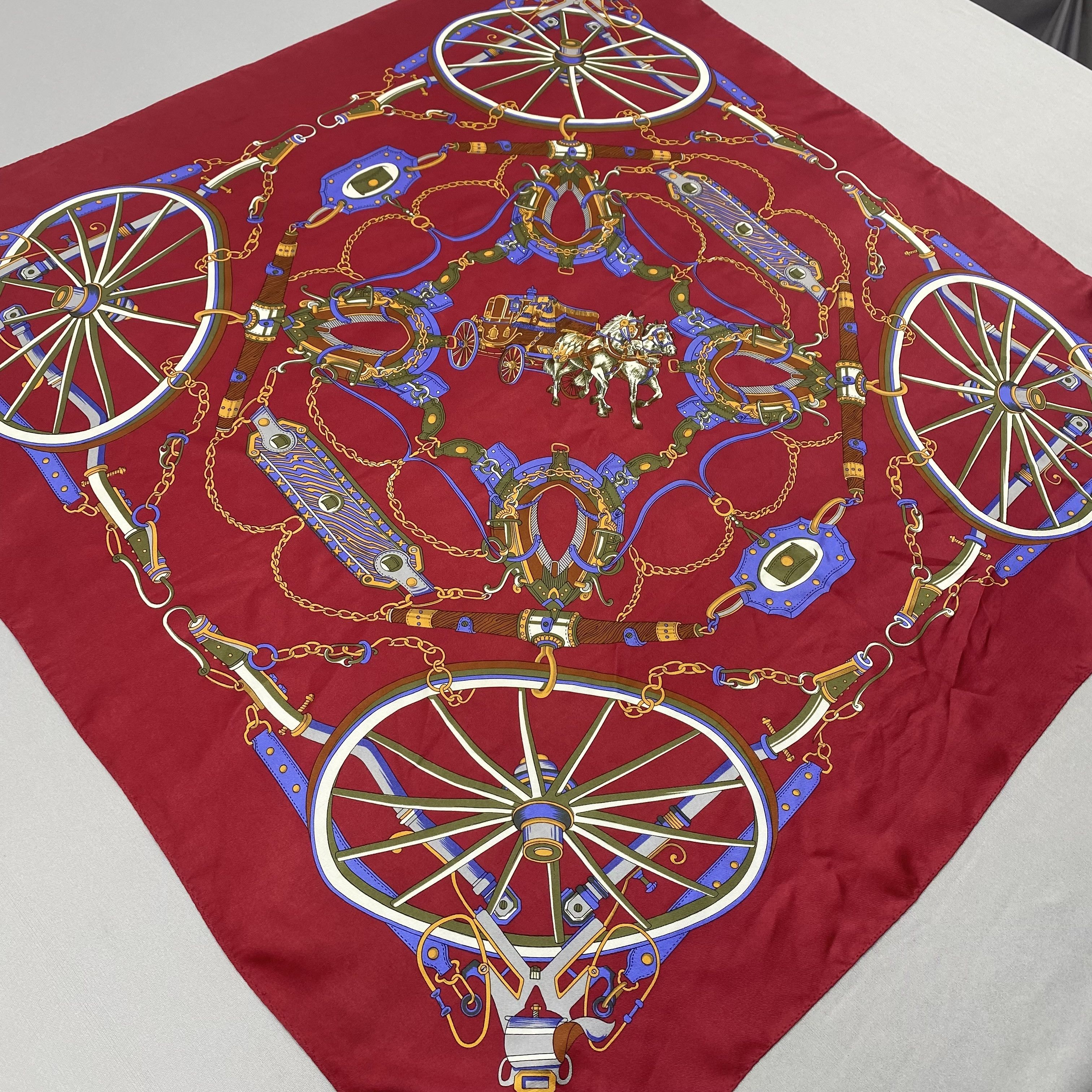 Japanese Brand Vintage Equestrian SILK Scarf Twill Wraps Scarves Size ONE SIZE - 4 Thumbnail