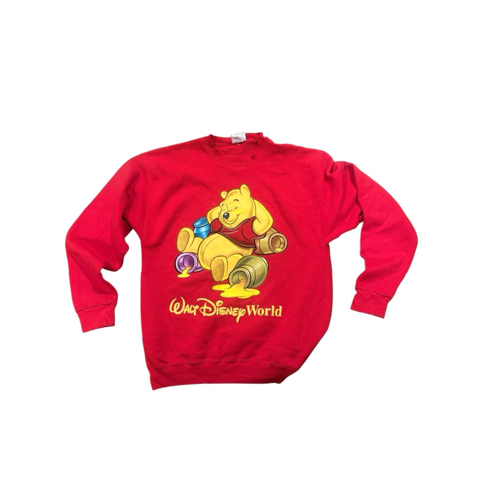 Disney VINTAGE Disney World Winnie the Pooh Red Crewneck Sweatshirt Size L Mens Sweatshirt Pooh Graphic Print 90s pullover Size US L / EU 52-54 / 3 - 2 Thumbnail