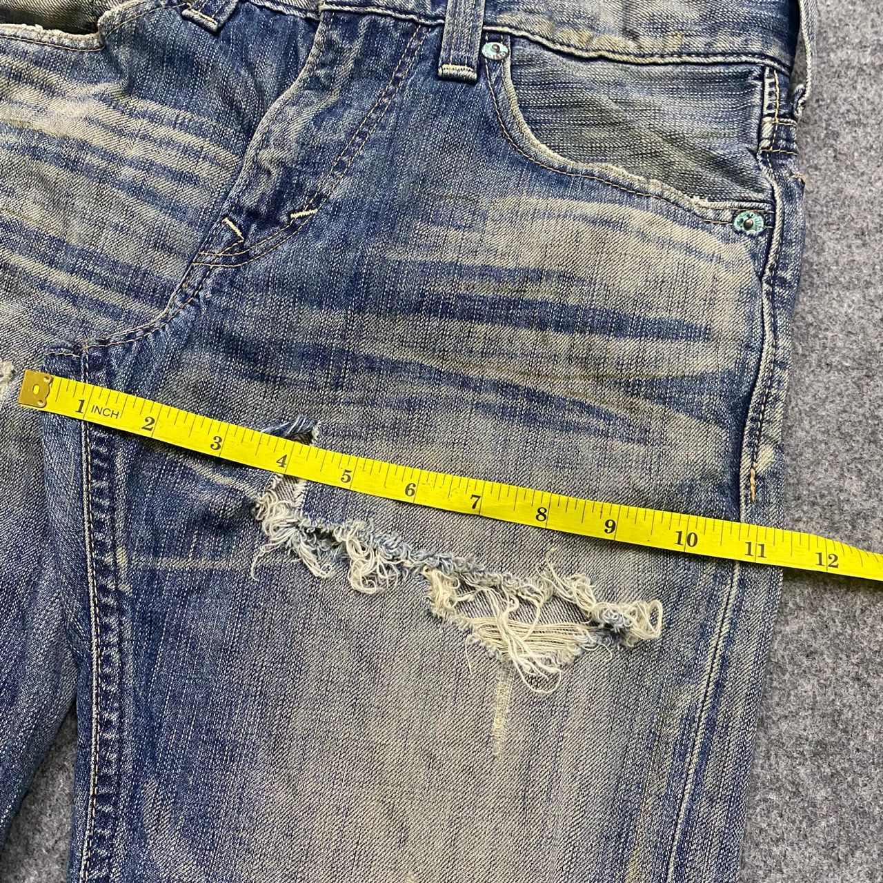 Edwin 💥Best Offer💥Vintage Edwin Blue Trip Distressed Denim Size US 31 - 6 Thumbnail