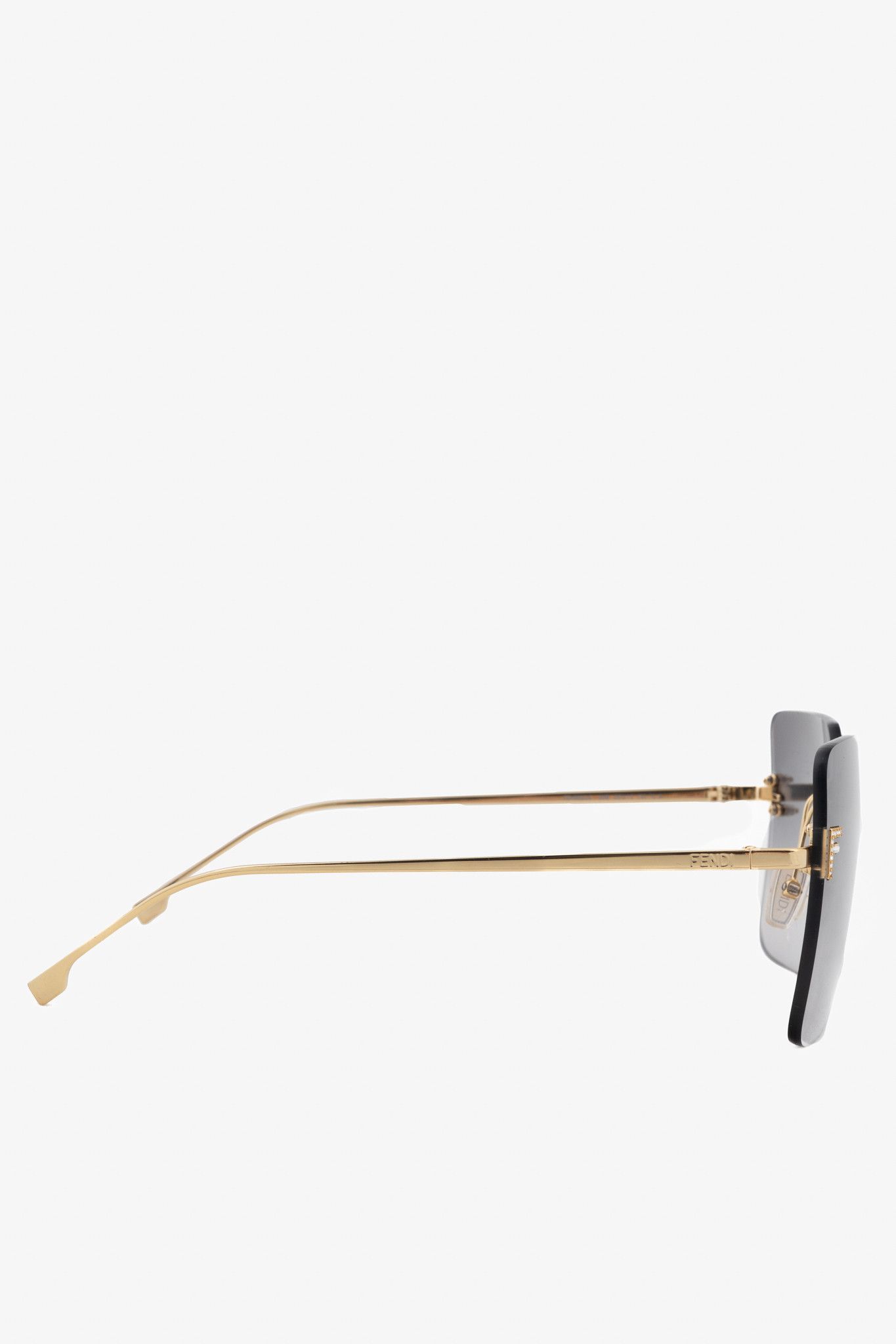 Fendi Fendi First FE4082US Gold-Tone FF-Crystal Square Sunglasses Size ONE SIZE - 4 Thumbnail