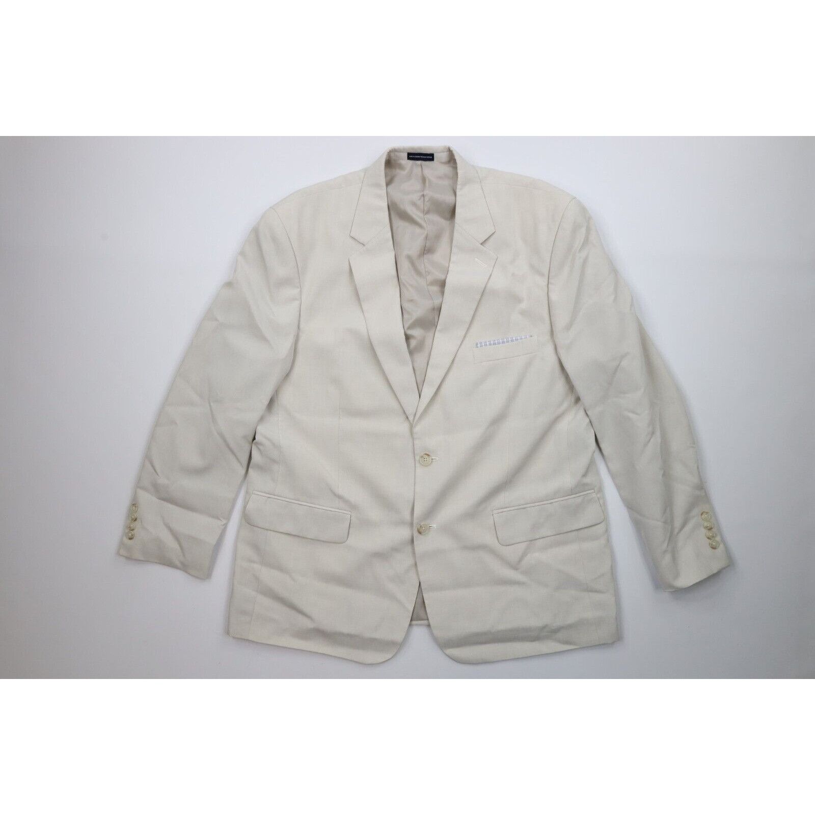 Vintage Streetwear Lightweight 3 Piece Wedding Suit Beige Size 46R - 2 Thumbnail