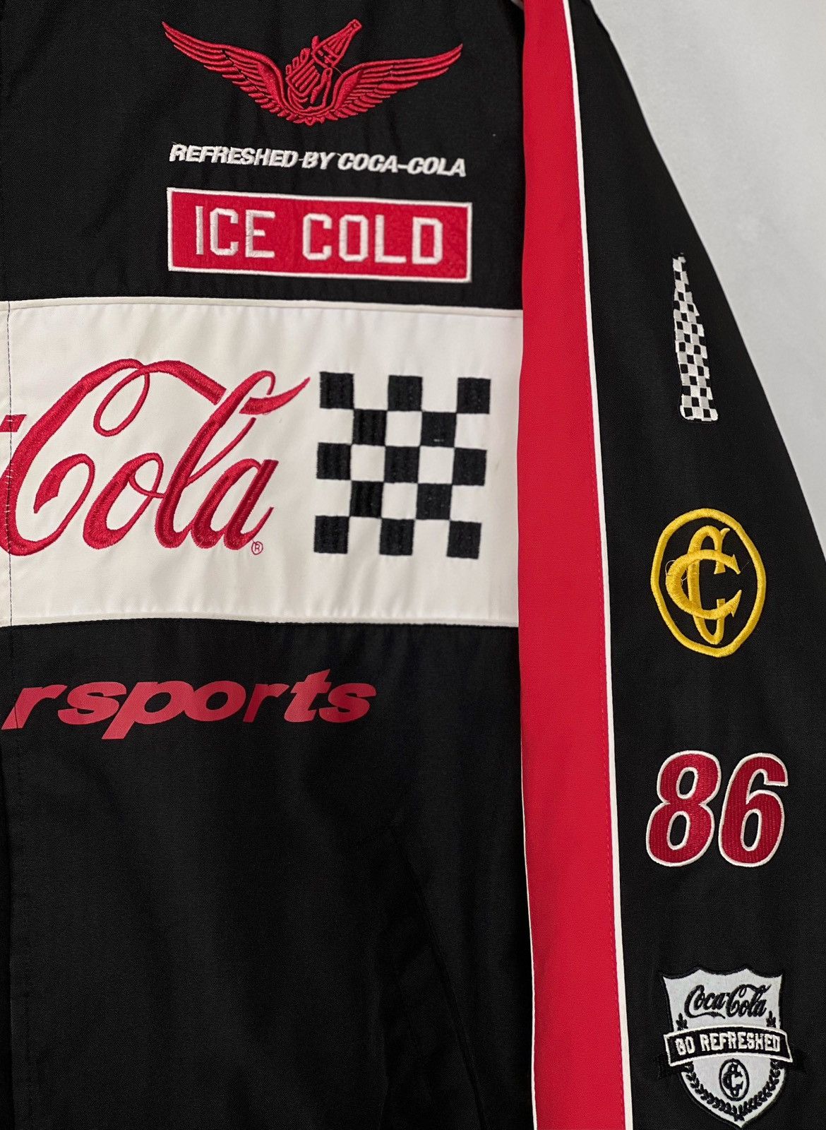 Chase Authentics Vintage Coca Cola NASCAR Racing Bomber Embroidered Jacket Size US L / EU 52-54 / 3 - 4 Thumbnail