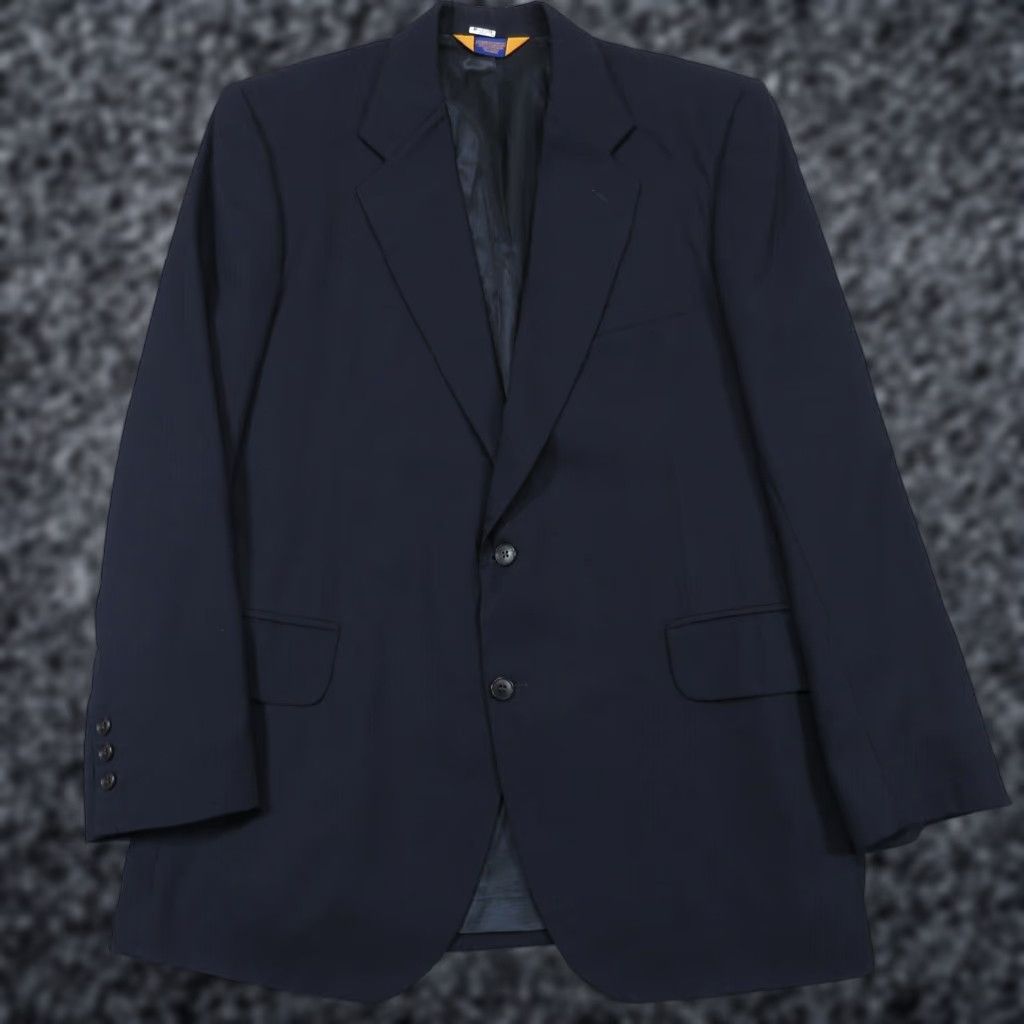 Pendleton VINTAGE Pendleton Blazer Jacket Mens 42L Navy Virgin Wool Casual Office Wear Business Blue 80s 90s Classic College School University Mens Size 42R - 1 Thumbnail