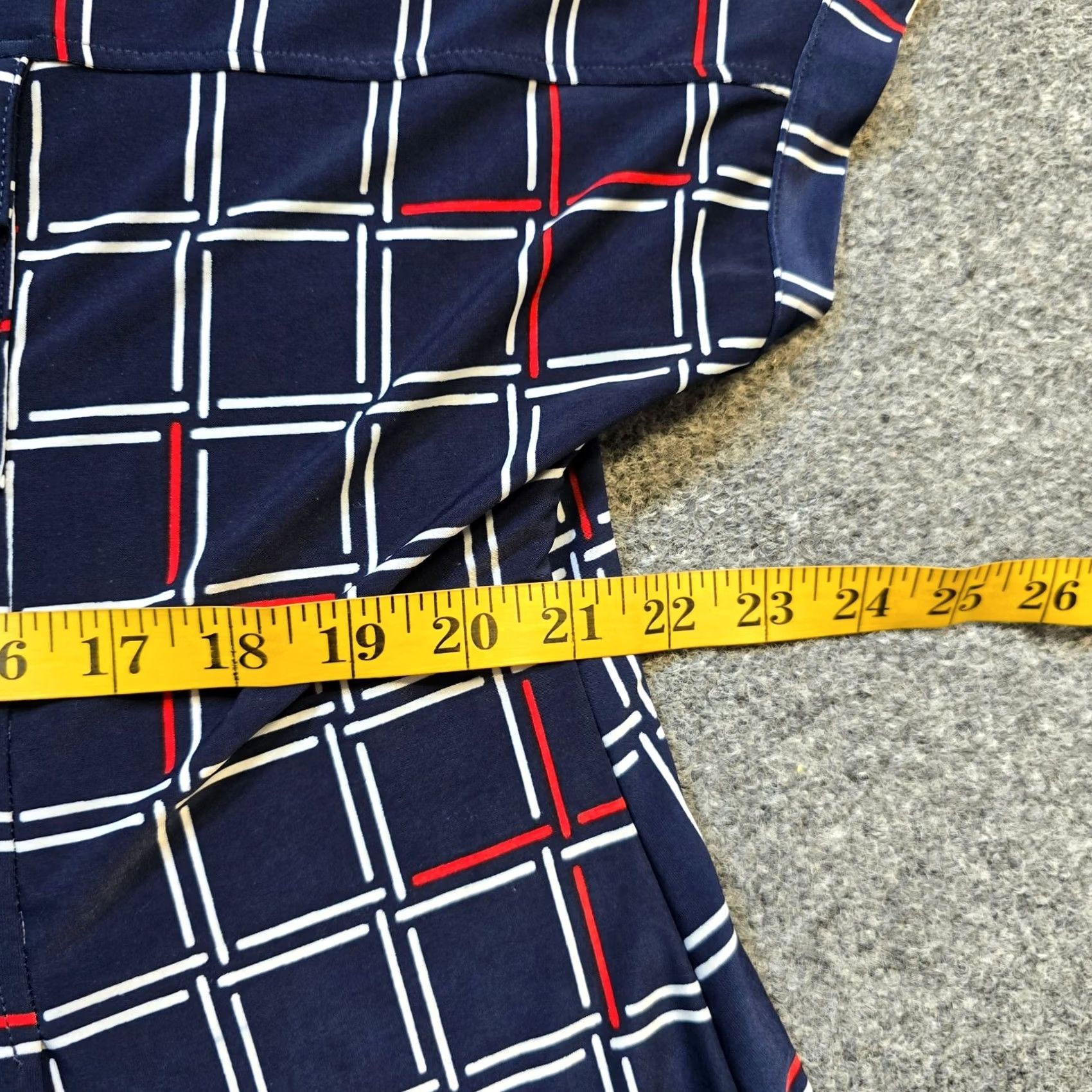 Vintage Cocomo Top Womens 1X Blue Size Plaid Short Sleeve Stretchy Slinky Casual Career Size XL / US 12-14 / IT 48-50 - 5 Thumbnail