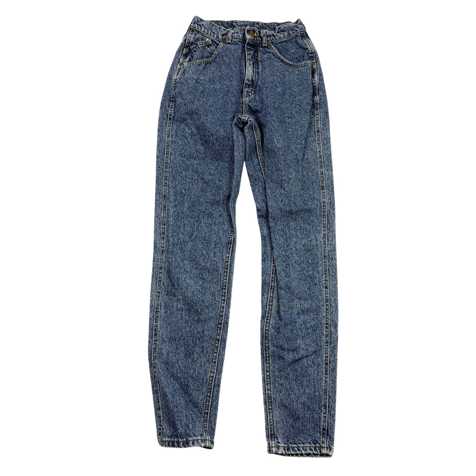 Vintage Vintage Lee Jeans Women's 7 Long (26x32) Blue High Rise Mom Size 26" / US 2 / IT 38 - 1 Thumbnail