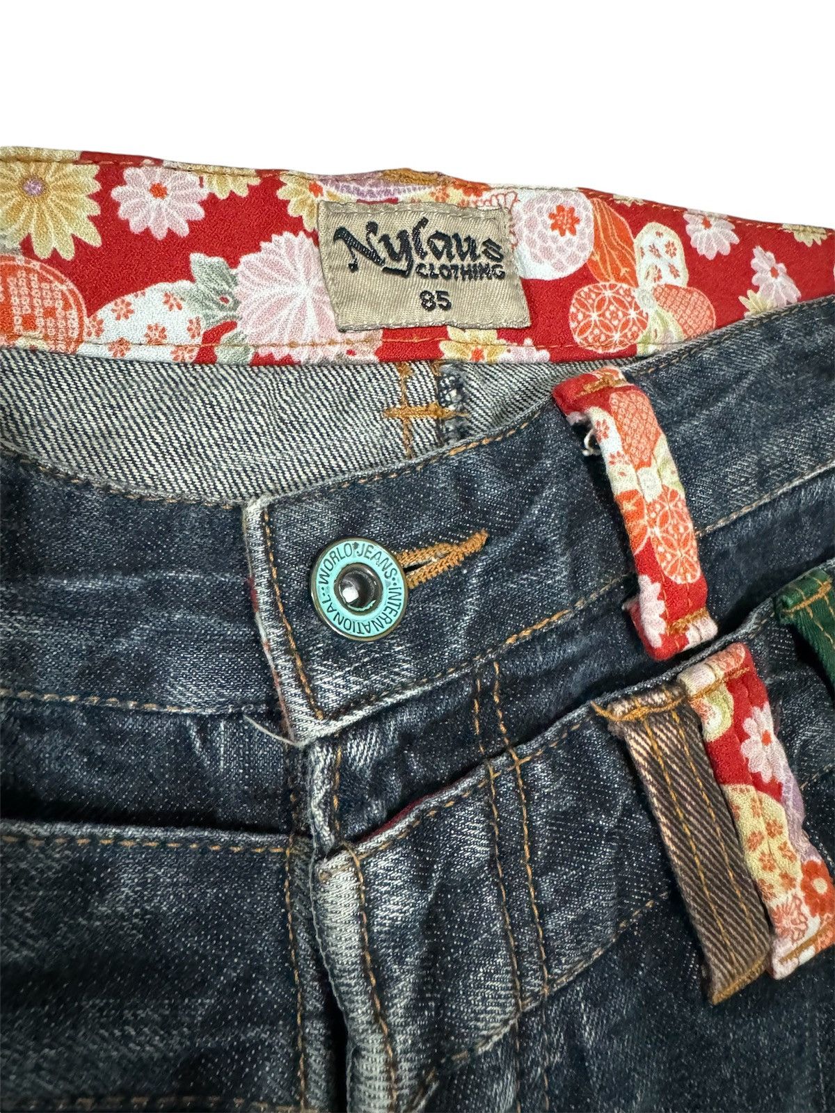 Japanese Brand Avant Garde Nylaus Clothing Double Waist Flare Denim Size US 33 - 5 Thumbnail