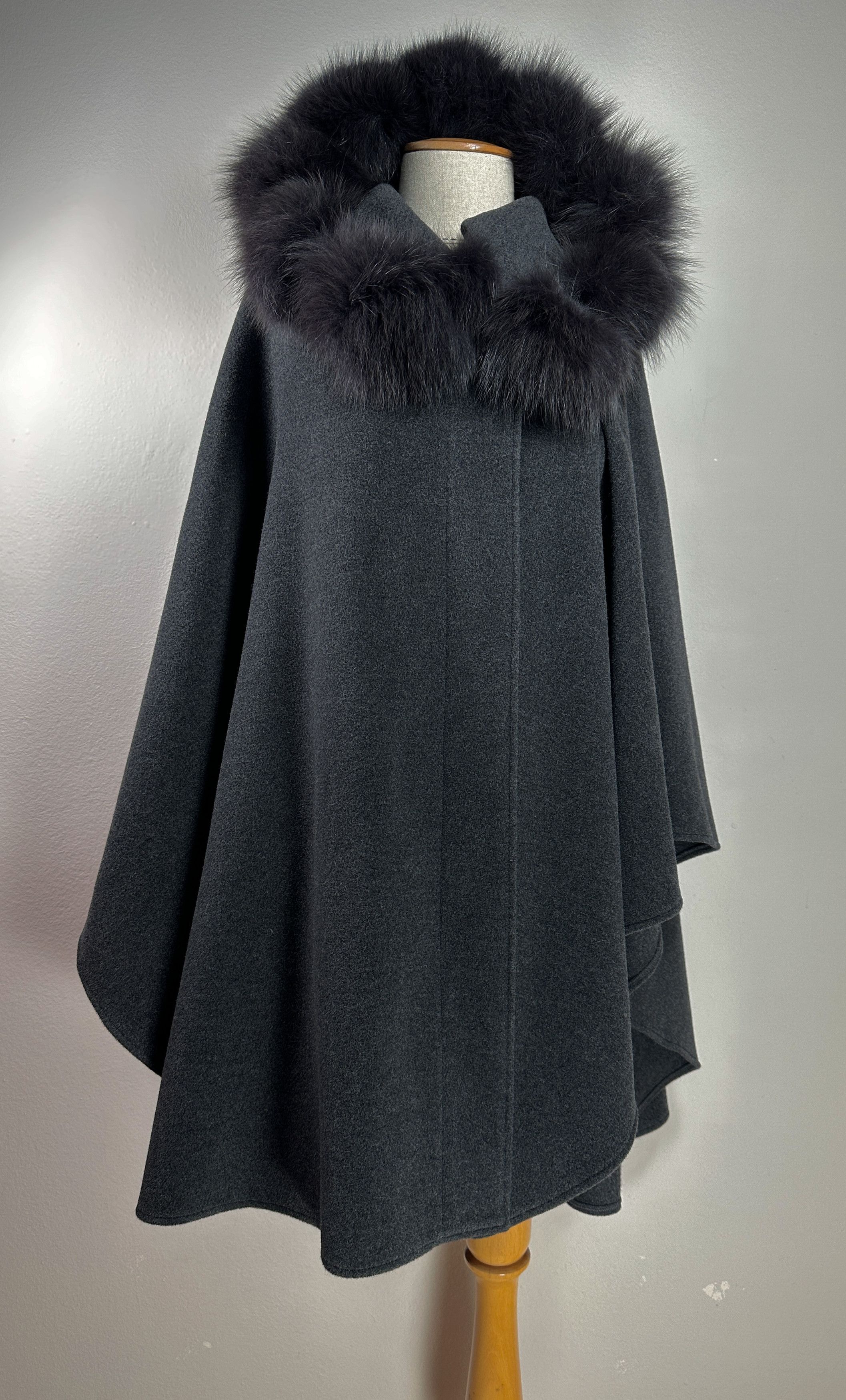 image of Saga Fox x Vintage Claire Paris Coat Grey Wool Fur, Women's