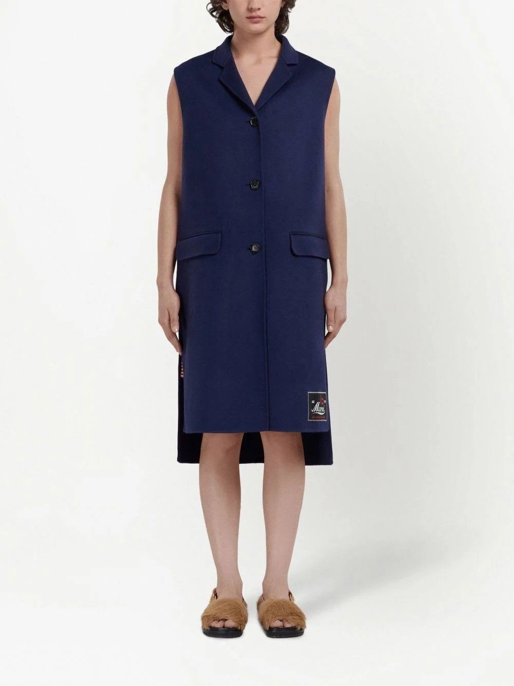 Marni o1srvl11e0624 Wool Vest Coat in Blue Size XL / US 12-14 / IT 48-50 - 2 Thumbnail