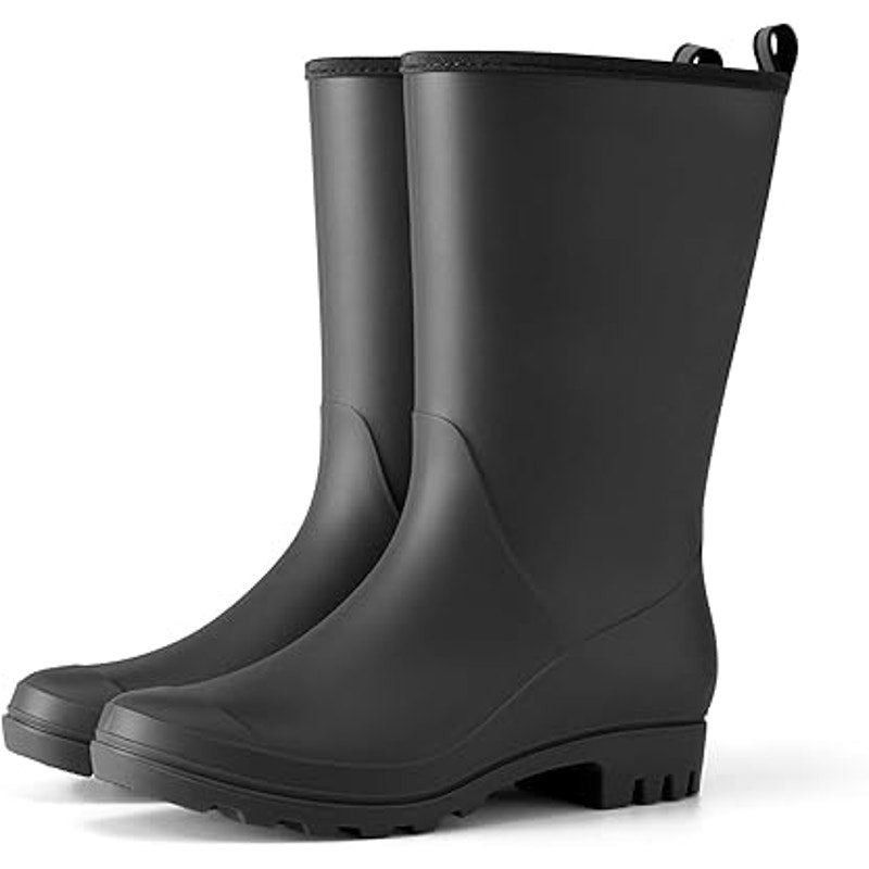 Other Hisea Women's Size 8 Wide Calf Black Waterproof Rain Boots Size US 8 / IT 38 - 1 Thumbnail