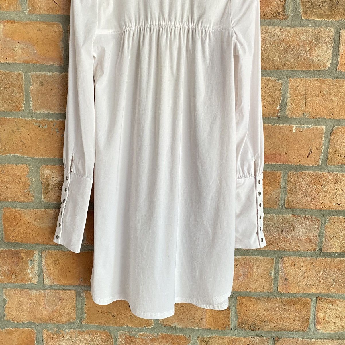 Japanese Brand Ozz Croce Y2K Punk White Embroidered Long Dress Shirt Size M / US 6-8 / IT 42-44 - 14 Thumbnail