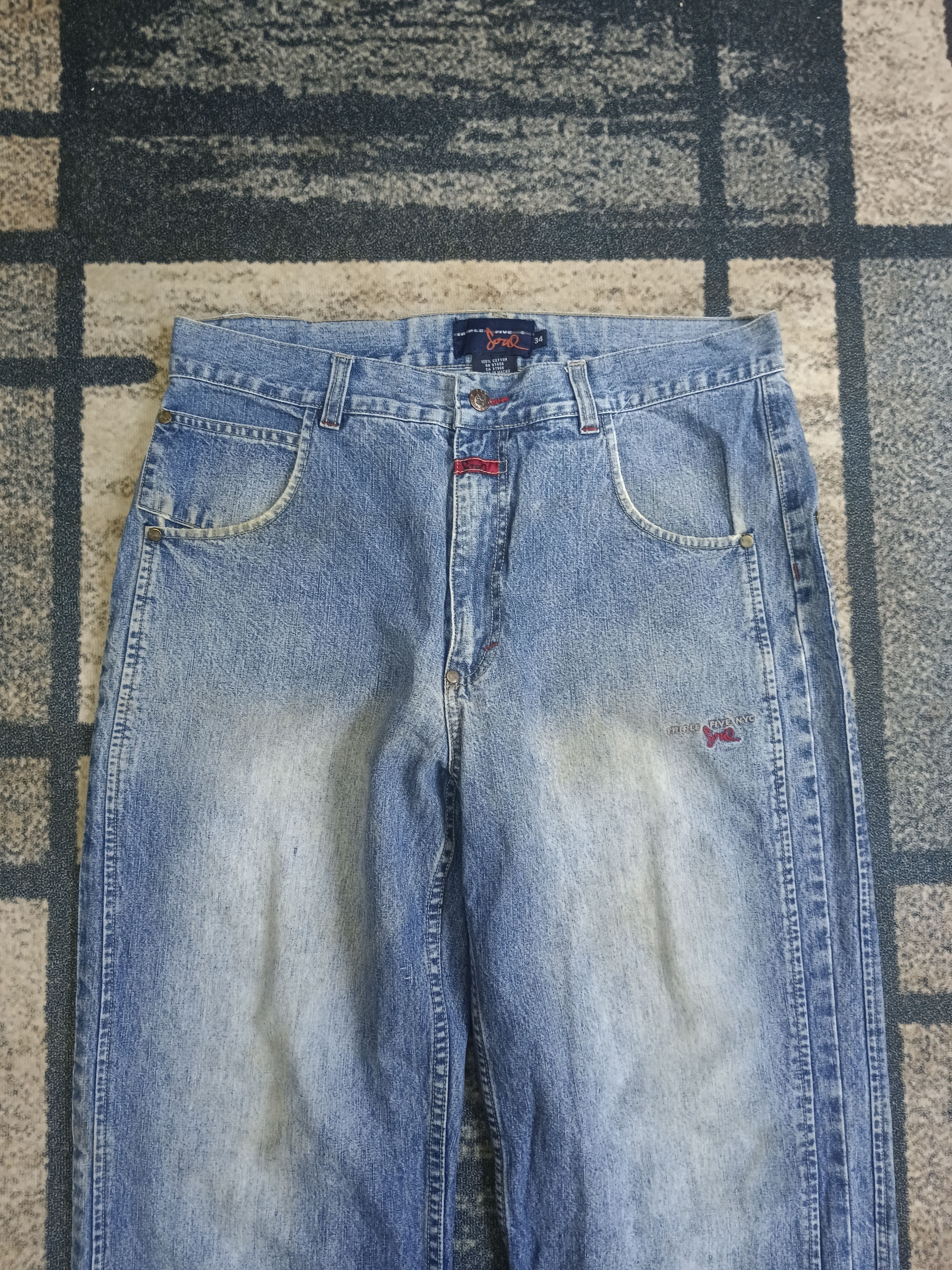 Japanese Brand TRENDING WIDE PANTS BAGGY🔥SICK TRIPLE FIVE NYC DENIM PANTS Size US 34 / EU 50 - 4 Thumbnail