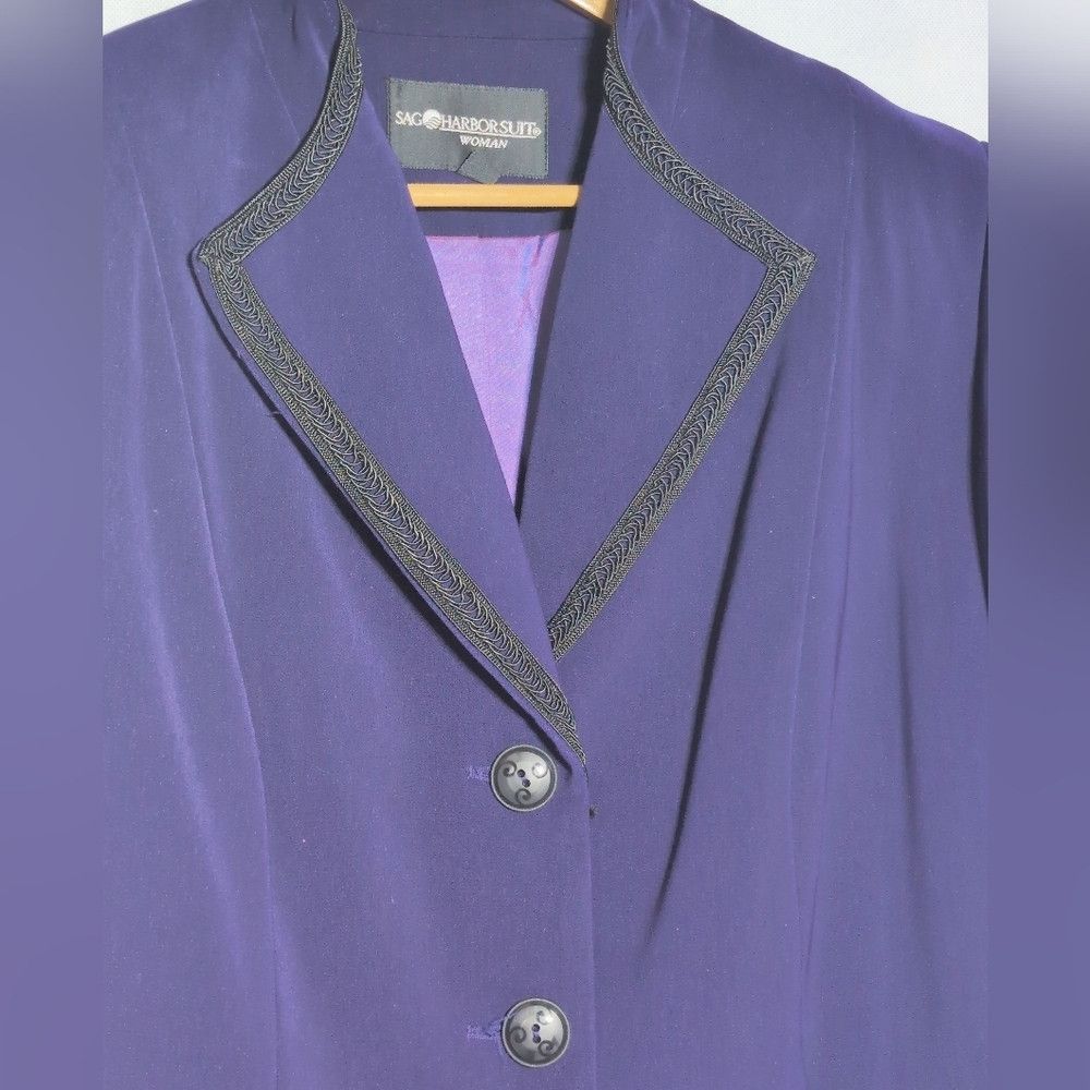 Other Vintage Elegant Purple Women's 20W Jacket & Skirt Suit Set Size 3XL / US 20-22 - 3 Thumbnail