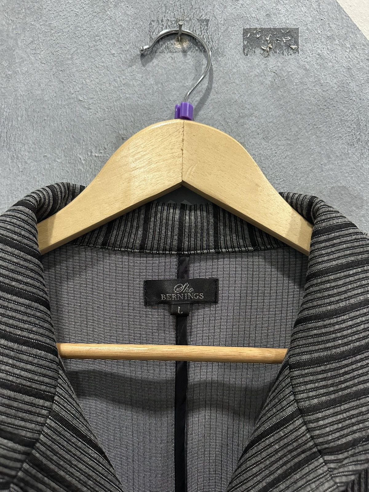 BERNINGS SHO Bernings Sho Stripe Blazer Size L / US 10 / IT 46 - 3 Thumbnail