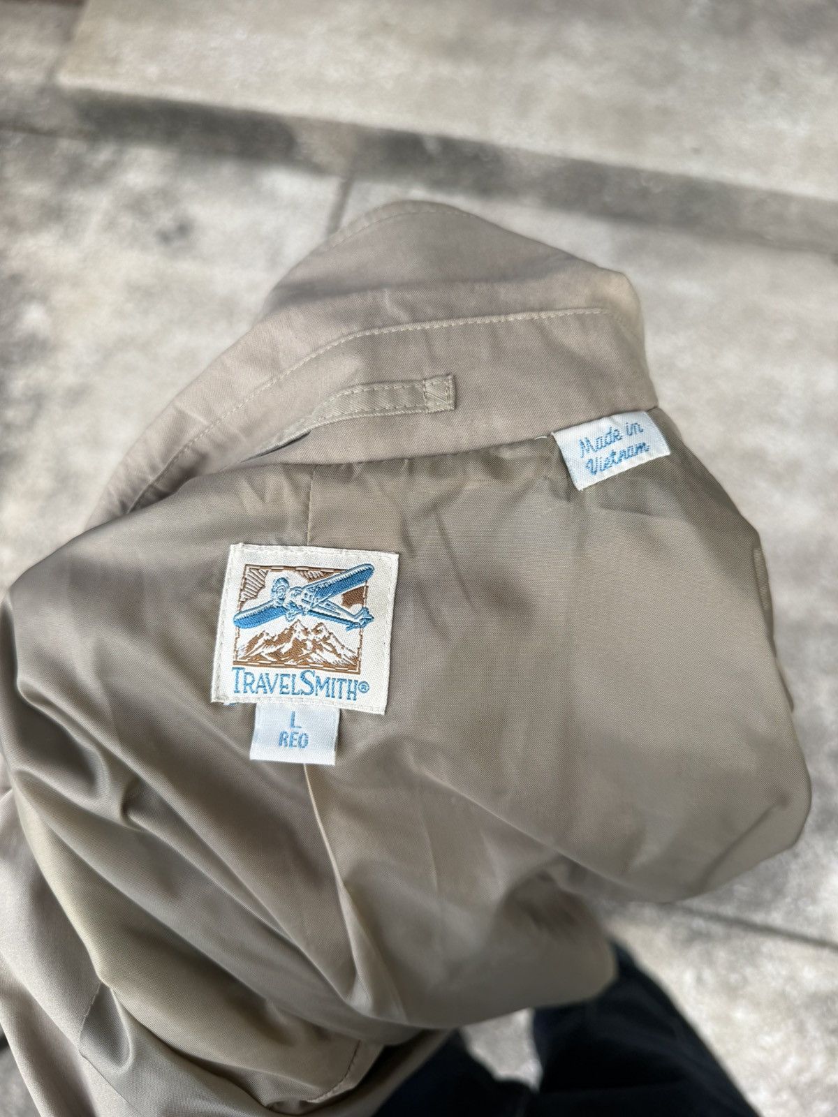 Vintage Vtg TravelSmith Khaki Safari Field Waxed Lightweight Jacket Size US L / EU 52-54 / 3 - 5 Thumbnail