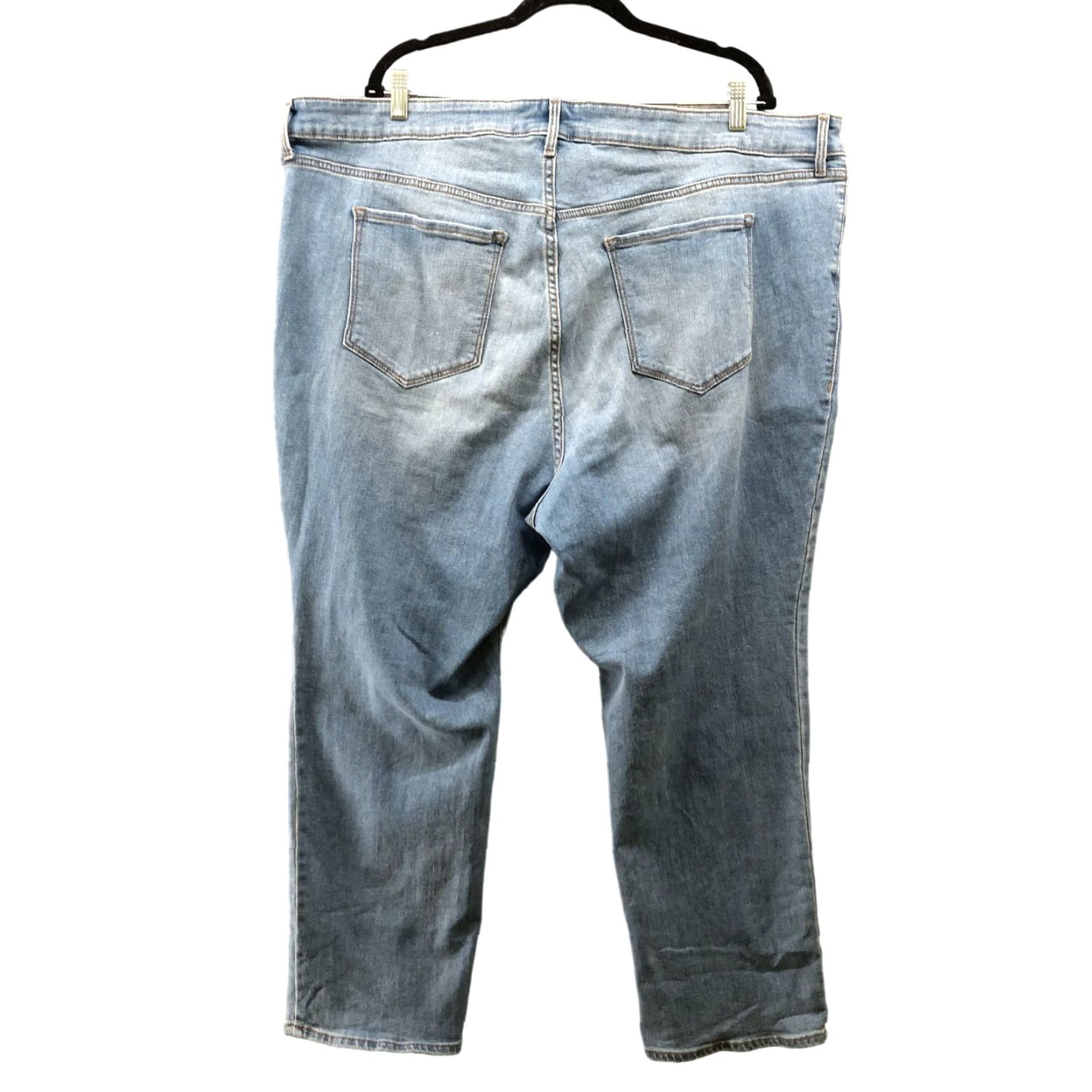 Old Navy Old Navy Jeans Womens Plus Size 26P High Rise Straight Light Wash Blue Denim 5-Pocket Stretch Short Inseam 27in Size 26" / US 2 / IT 38 - 2 Thumbnail