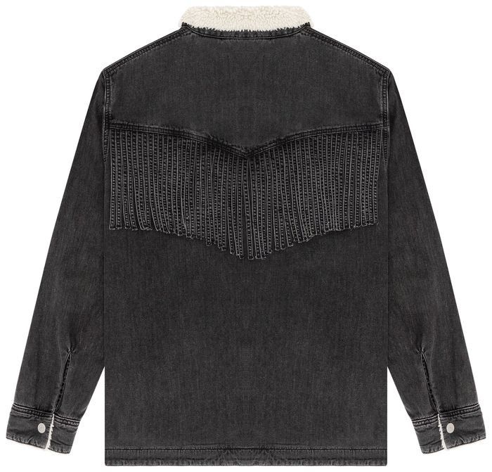 DENIM TEARS × Levi's New Motorcycle/Western Black Faded Denim Sherpa Pullover Size US XL / EU 56 / 4 - 6 Thumbnail