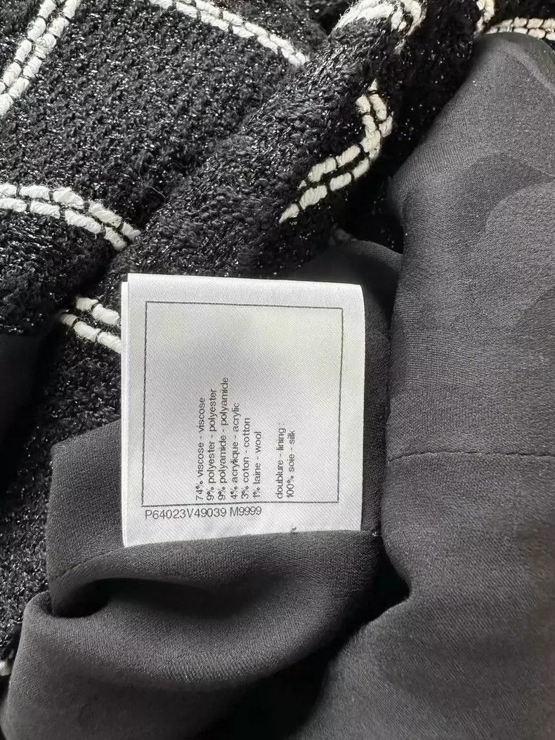 Chanel Chanel Roof series black and white plaid lotus leaf collar Size XS / US 0-2 / IT 36-38 - 7 Thumbnail