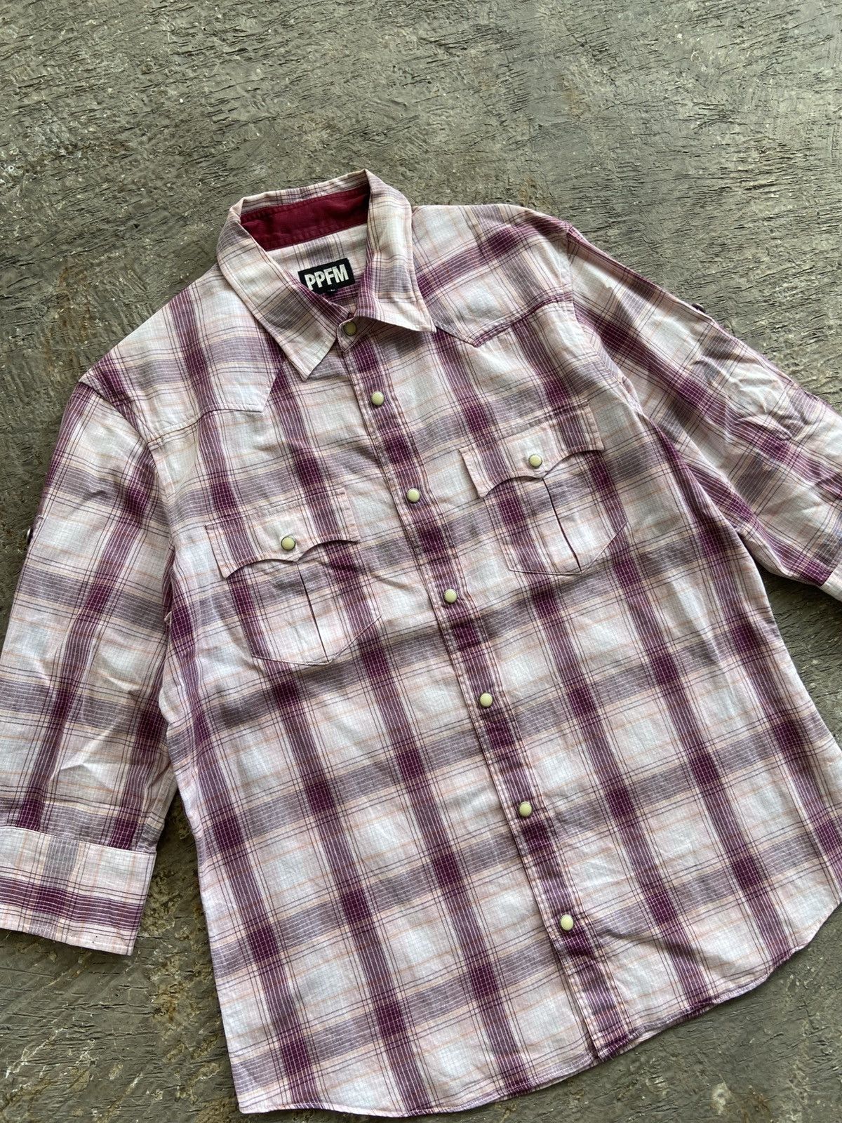 Hysteric Glamour 2000s PPFM - Western Style Plaid Snap Button Shirt Size US L / EU 52-54 / 3 - 2 Thumbnail