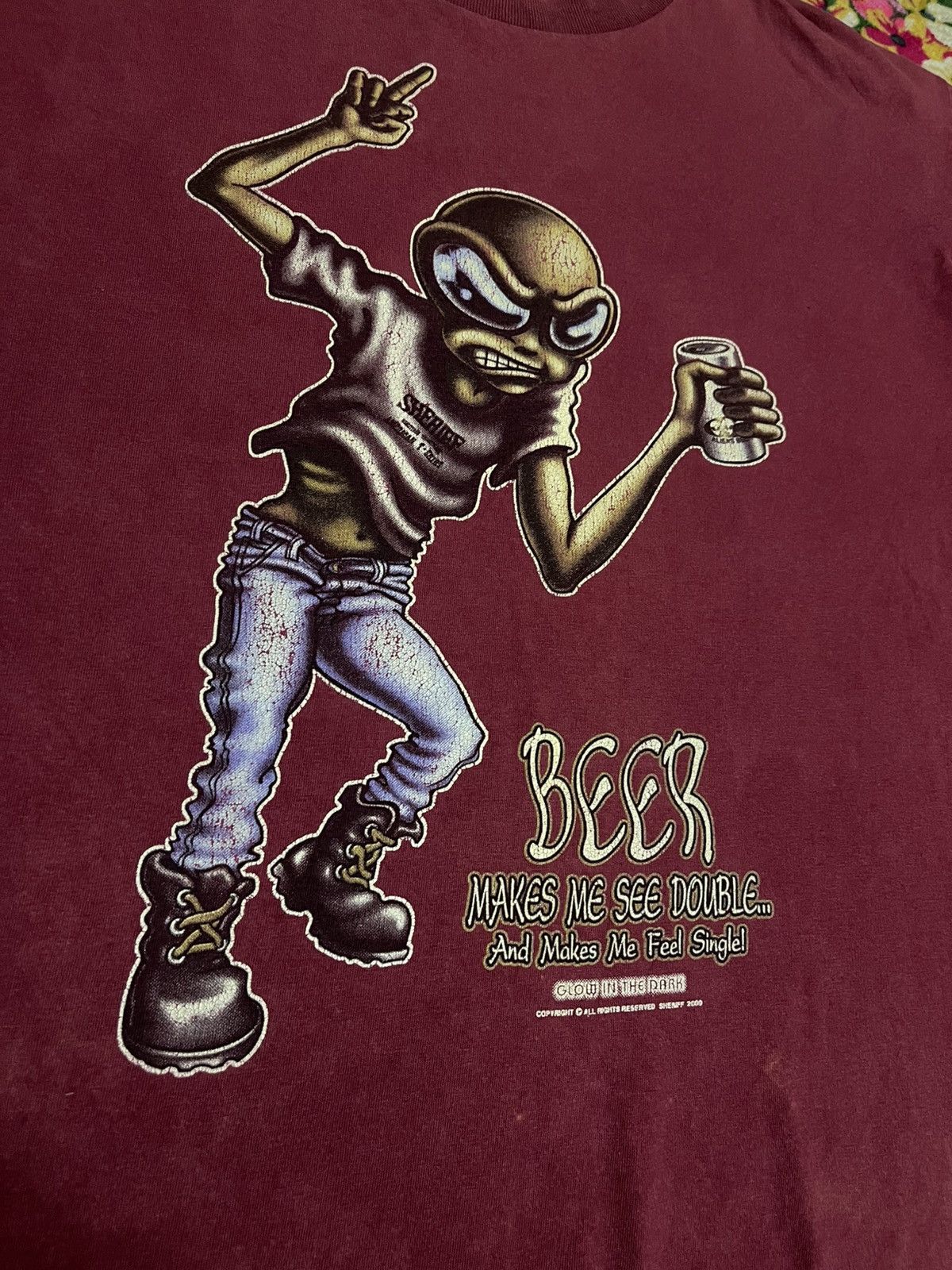 Vintage RAREVINTAGE 90s SHEARIF BEER MAKE ME DOUBLE GLOW IN THE DARK Size US M / EU 48-50 / 2 - 2 Thumbnail