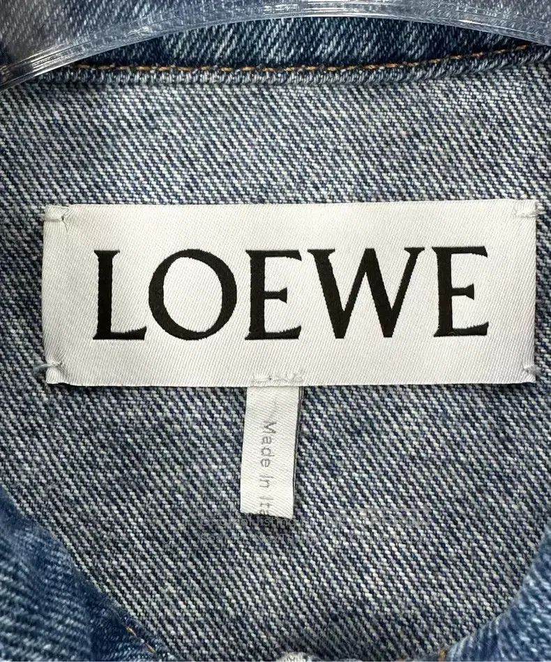 Loewe Loewe Blue Leather Logo Denim Jacket Size XS / US 0-2 / IT 36-38 - 3 Thumbnail