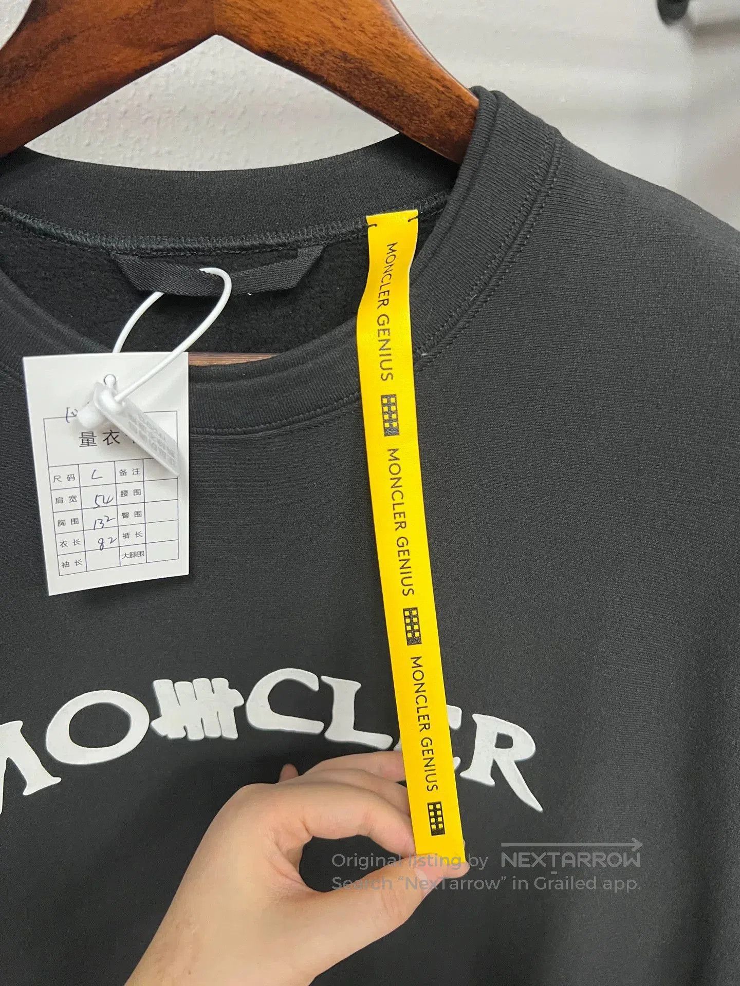 Moncler black logo sweatshirt by Moncler. Size US L / EU 52-54 / 3 - 3 Thumbnail