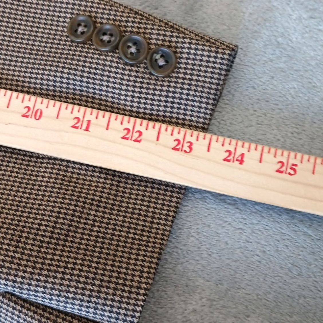 Jos. A. Bank Jos A Bank Blazer Mens 38 Beige Houndstooth Wool Two Button Single Vent Size 38R - 4 Thumbnail