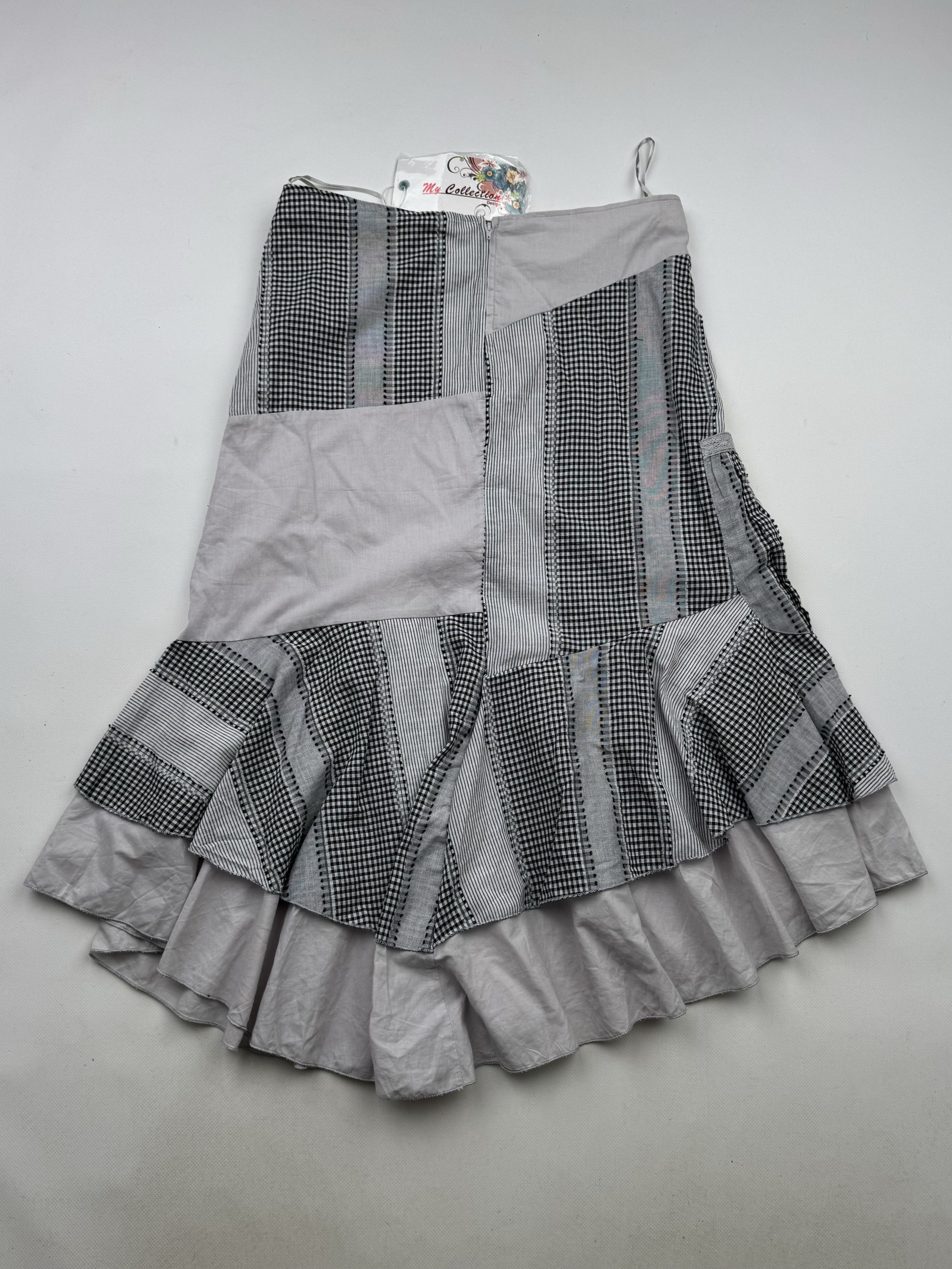 Vintage 90's Beautiful Asymmetry Flared Skirt B2(V91)E2 Size 29" - 6 Thumbnail