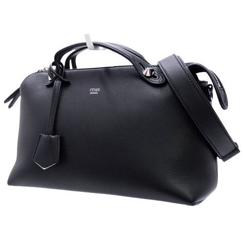 image of Fendi Medium Handbag 2Way Shoulder Bag Leather Black, Women's