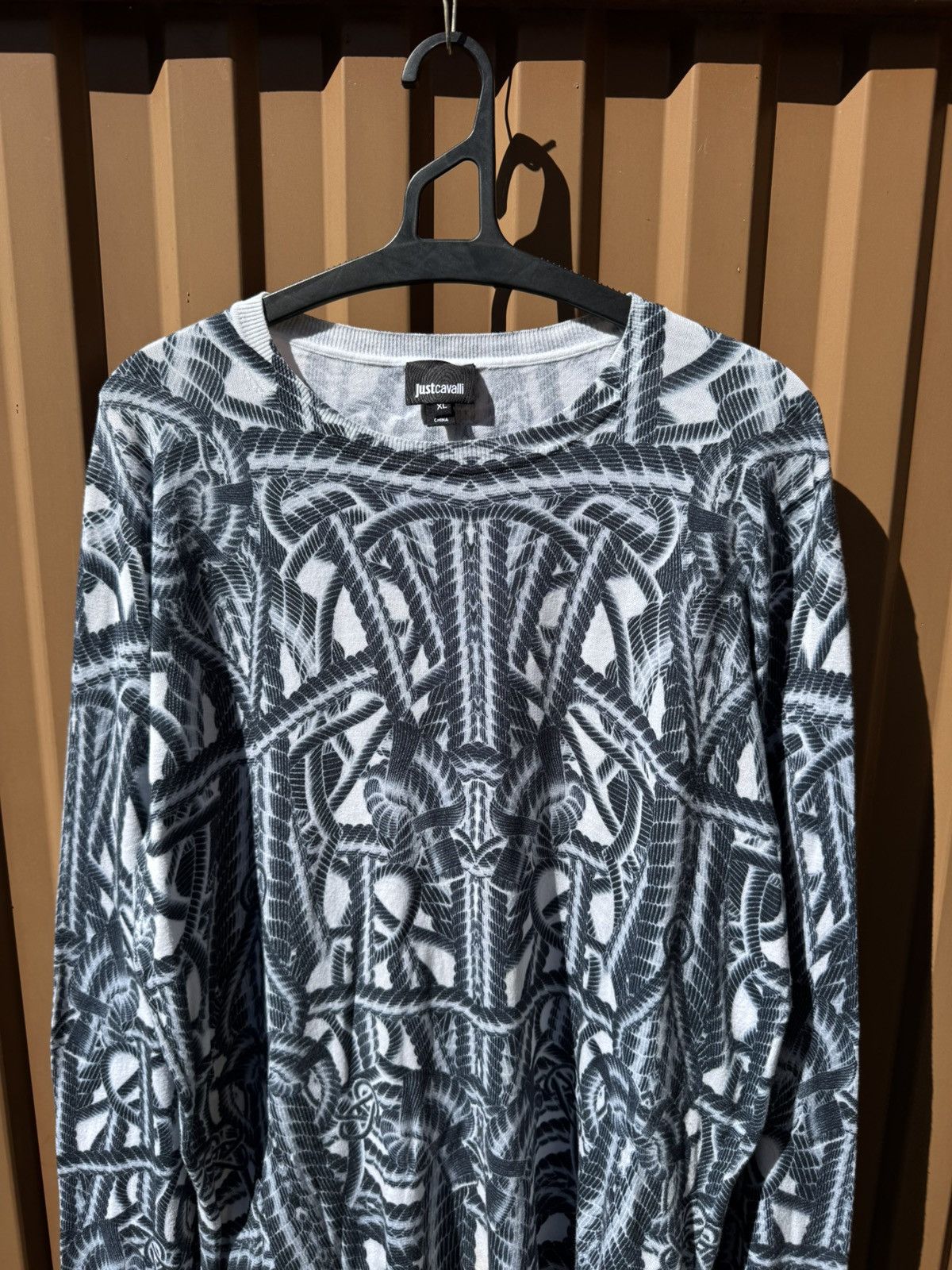 Just Cavalli Just Cavalli Ropes Overprint Long Sleeve Size US XL / EU 56 / 4 - 3 Thumbnail