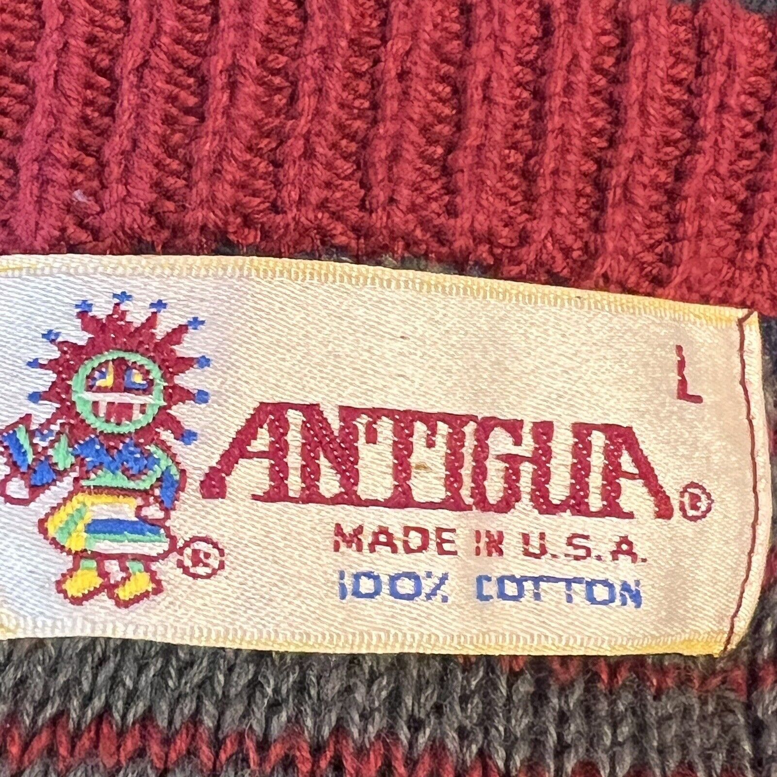 Other Antigua Sweater Vintage Men's Large Cotton Red Graphic Retro Size US L / EU 52-54 / 3 - 2 Thumbnail