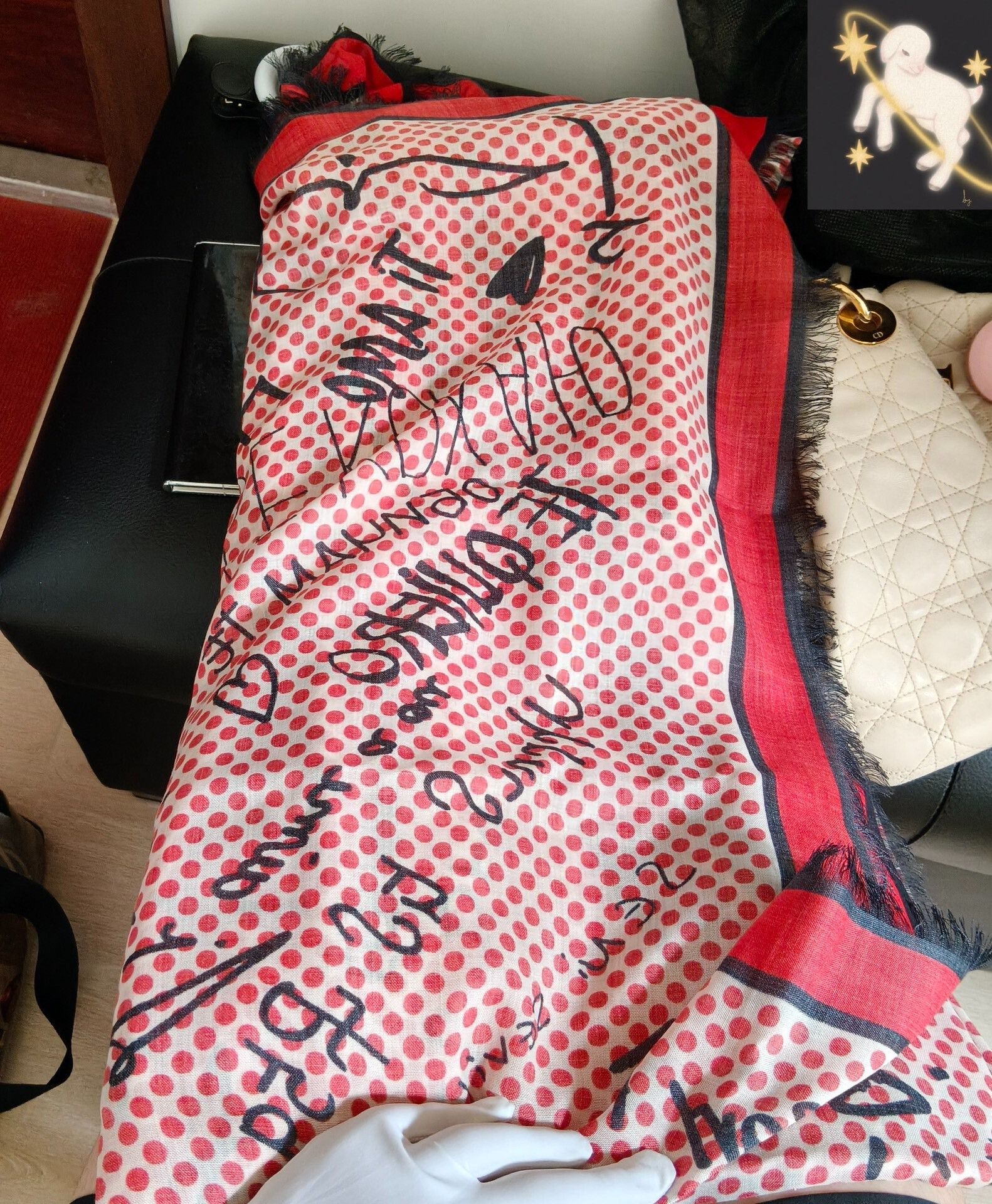 Dior Dior Limited Red Scarf XS Men Size ONE SIZE - 1 Thumbnail