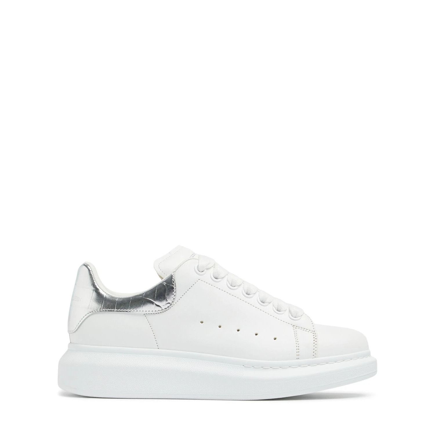 ALEXANDER MCQUEEN Oversized $690 Women's White/Silver Sneake