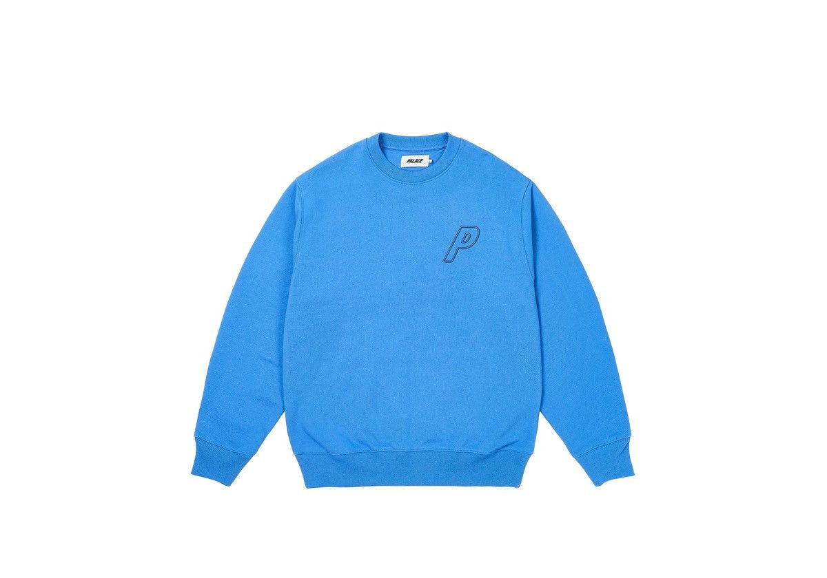Palace PALACE OUTLINE P-3 CREW PALATIAL BLUE Crewneck Sweatshirt XL Size US XL / EU 56 / 4 - 2 Thumbnail